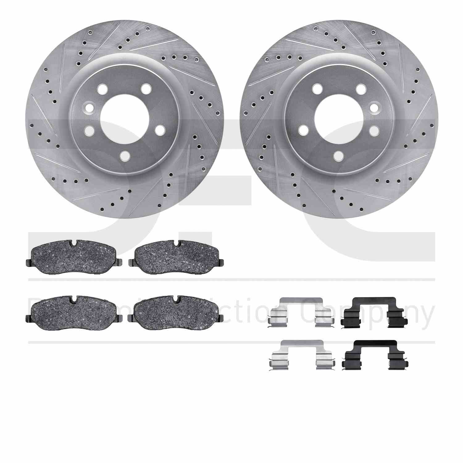 R1 Concepts 05-09 Land Rover Range Rover Sport Front Drill/Slot Silver Rotors w/Euro Ceramic Pads