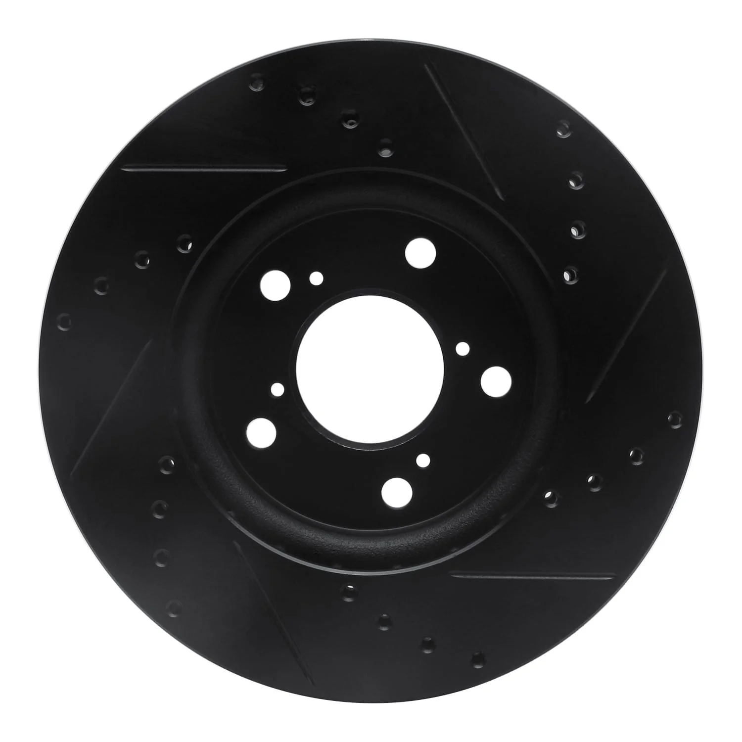 R1 Concepts 05-10 Honda Odyssey Front Left Drilled & Slotted Black Brake Rotor - Image 2