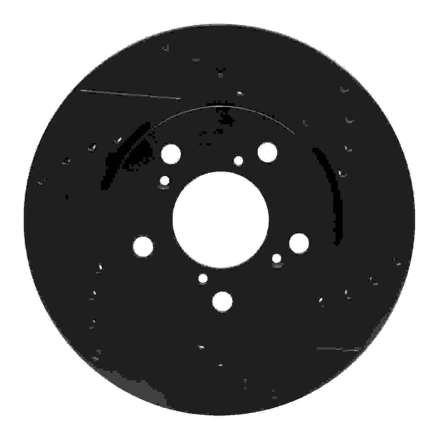 R1 Concepts 05-10 Honda Odyssey Front Right Drilled & Slotted Black Brake Rotor