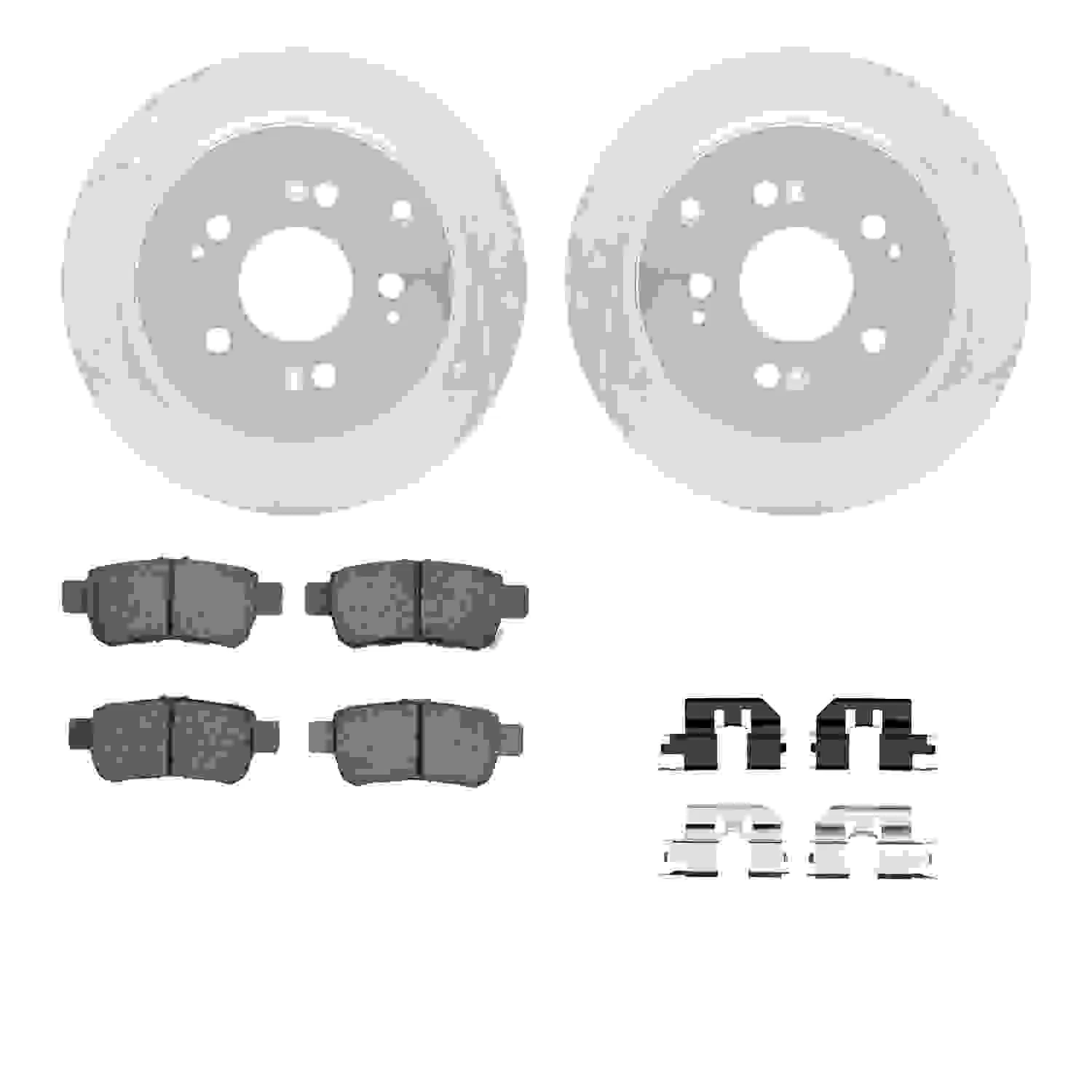 R1 Concepts 05-10 Honda Odyssey Rear Drilled & Slotted Silver Brake Rotor Set w/Ceramic Pads and Hardware