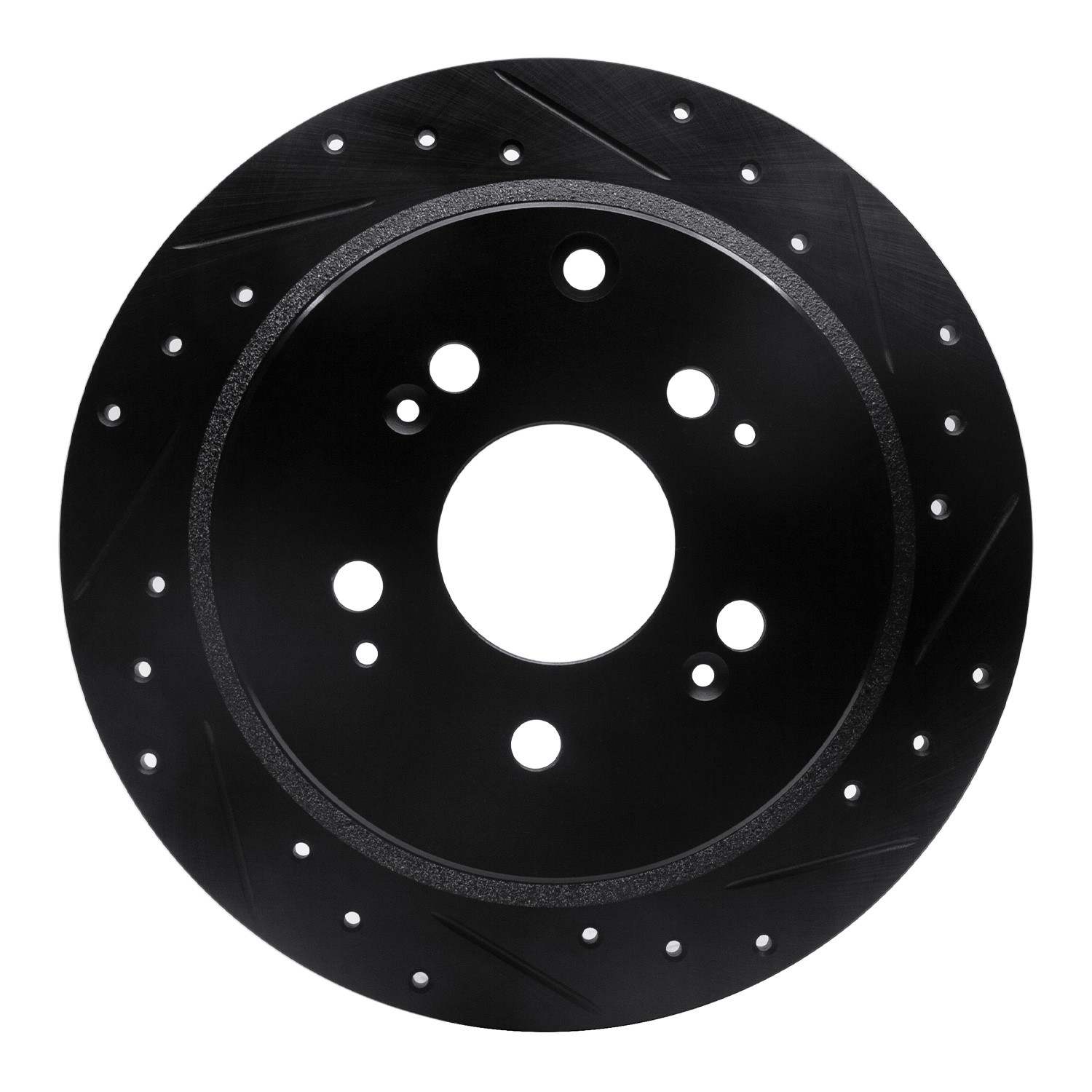 R1 Concepts 05-10 Honda Odyssey Rear Right Drilled & Slotted Black Brake Rotor