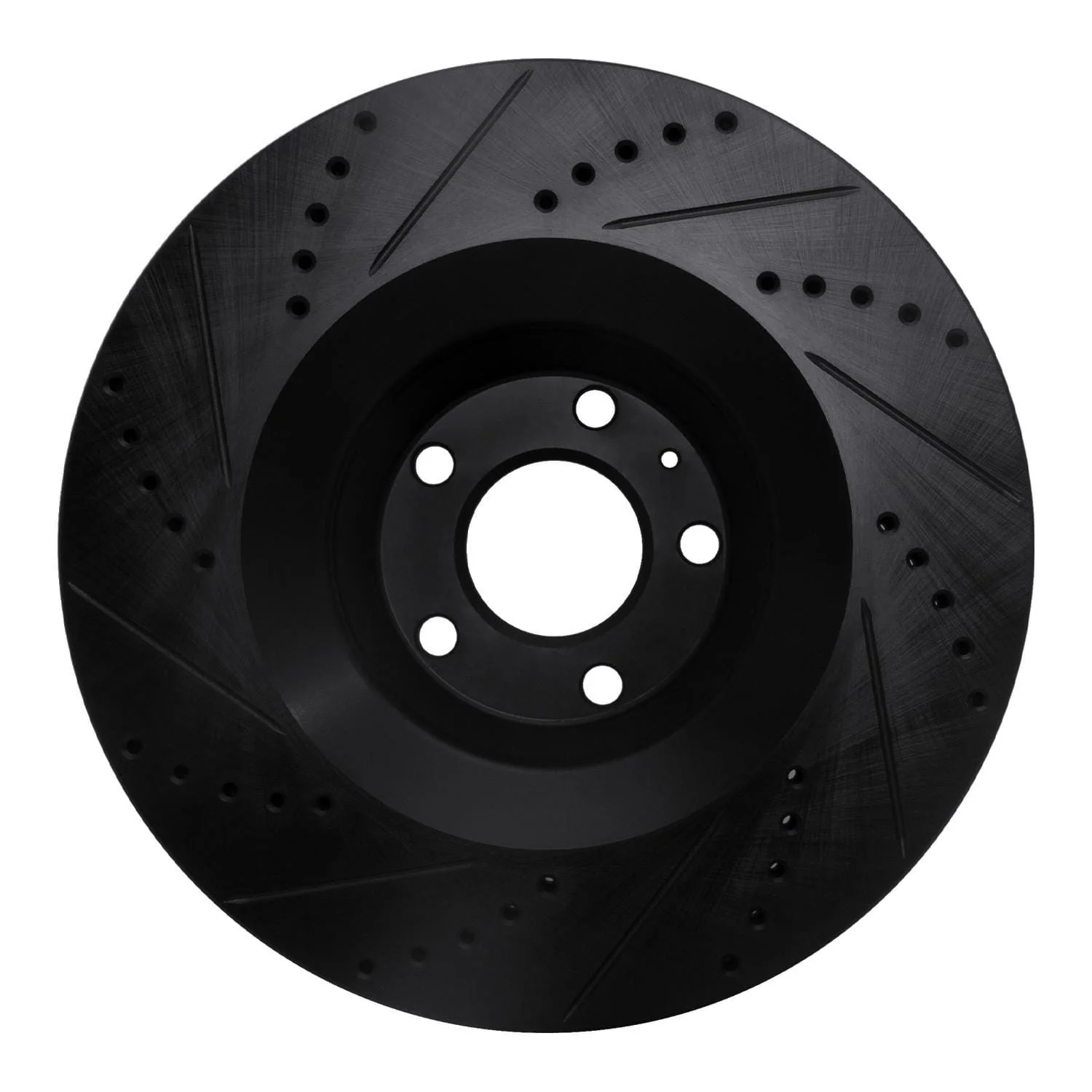 R1 Concepts 05-11 Audi A6 Quattro Front Right Drilled & Slotted Black Brake Rotor - Image 2