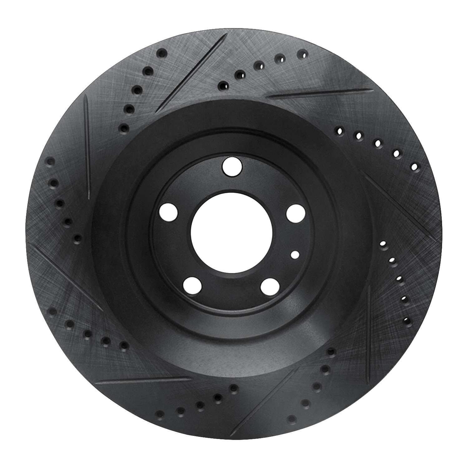 R1 Concepts 05-11 Audi A6 Quattro Rear Right Drilled & Slotted Black Brake Rotor - Image 2