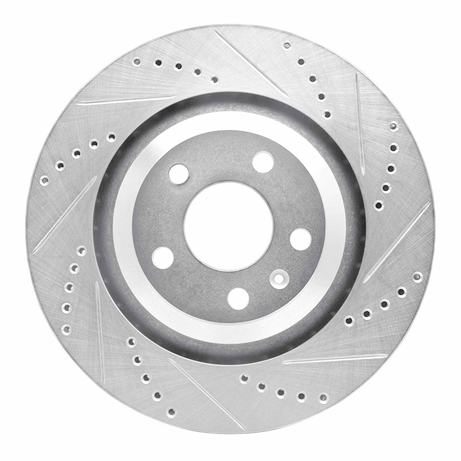 R1 Concepts 05-11 Audi A6 Quattro Rear Right Drilled & Slotted Silver Brake Rotor