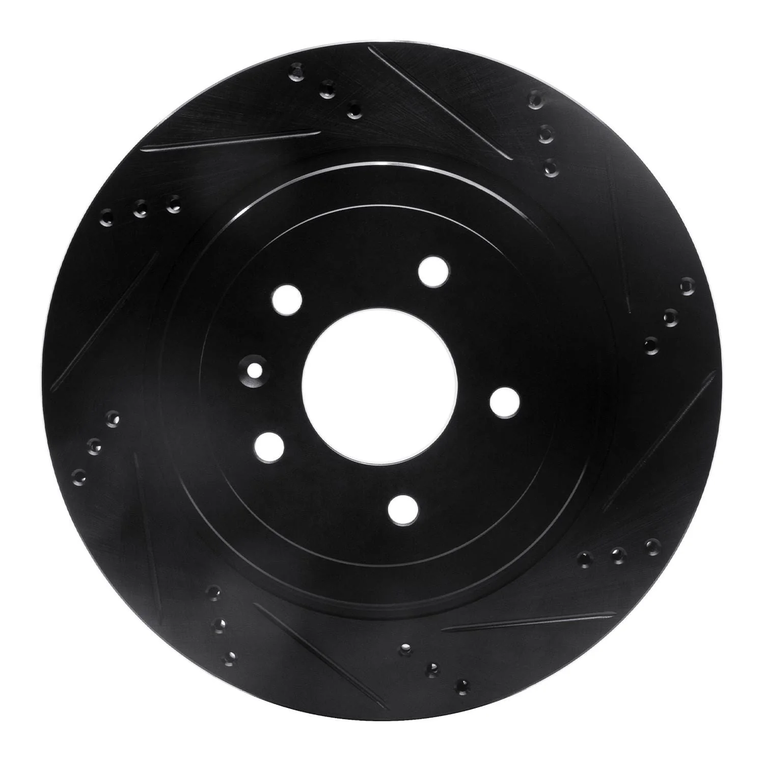 R1 Concepts 05-11 Cadillac CTS Rear Right Drilled & Slotted Black Brake Rotor
