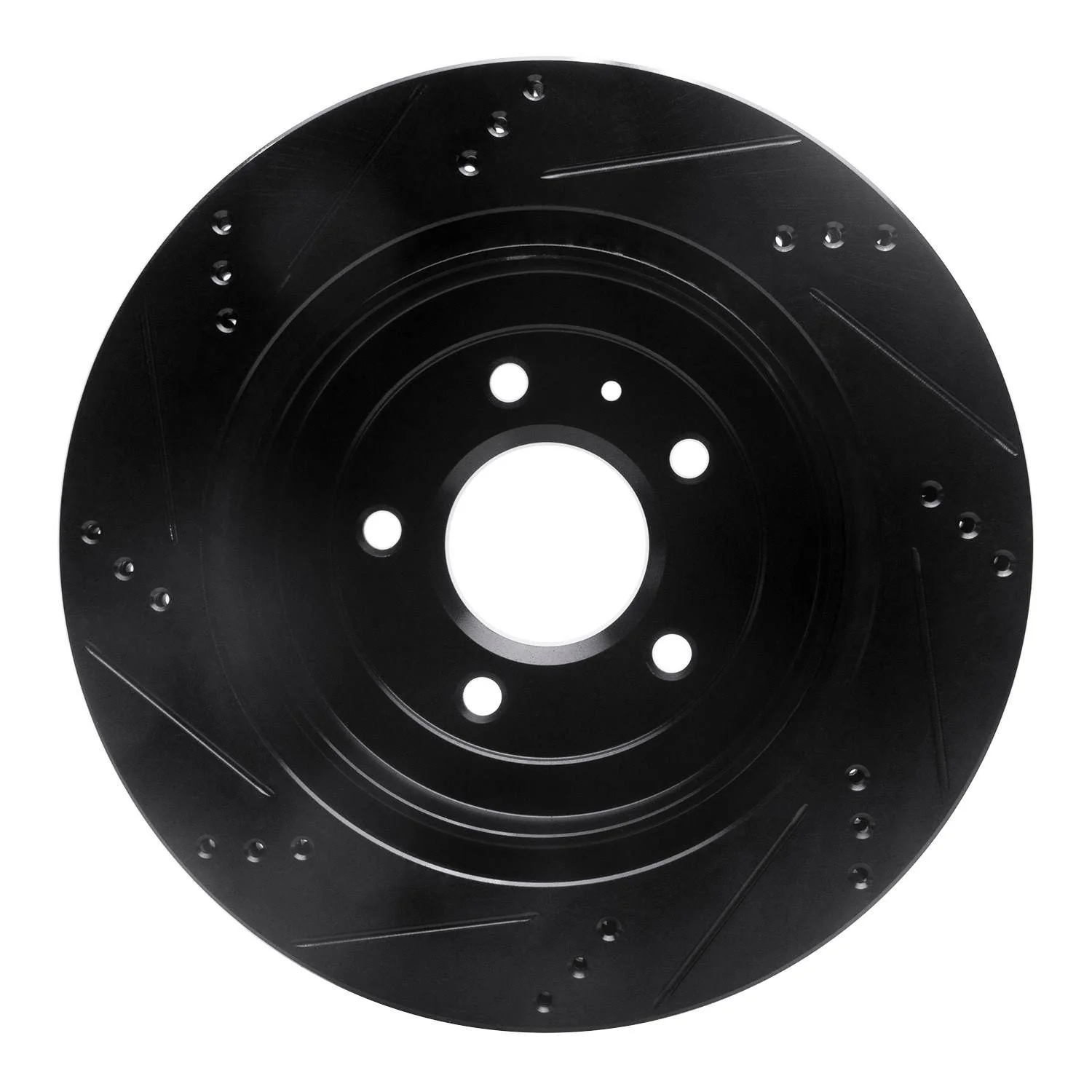 R1 Concepts 05-11 Cadillac CTS Rear Right Drilled & Slotted Black Brake Rotor - Image 2