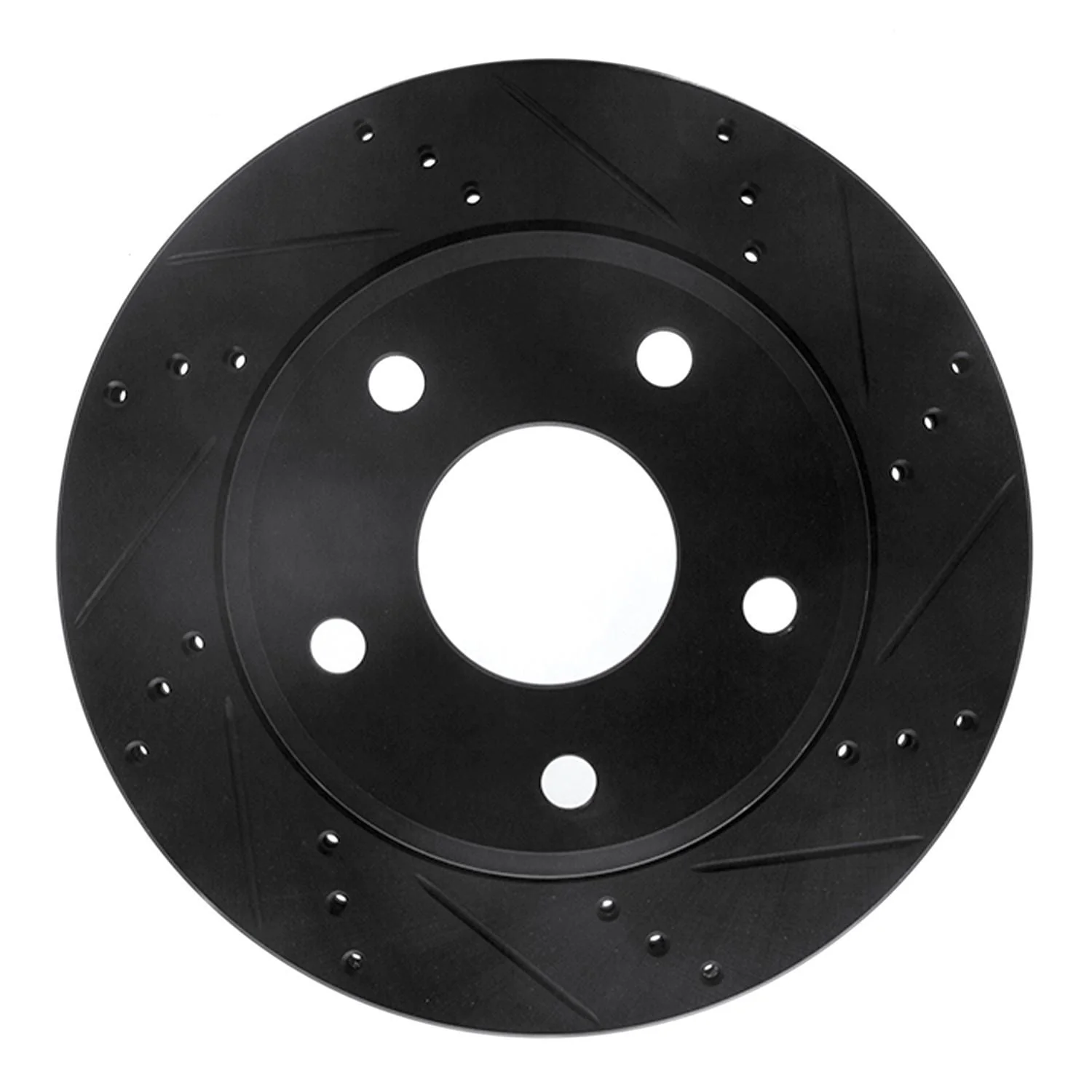 R1 Concepts 05-11 Dodge Dakota RWD Front Right Drilled & Slotted Black Brake Rotor