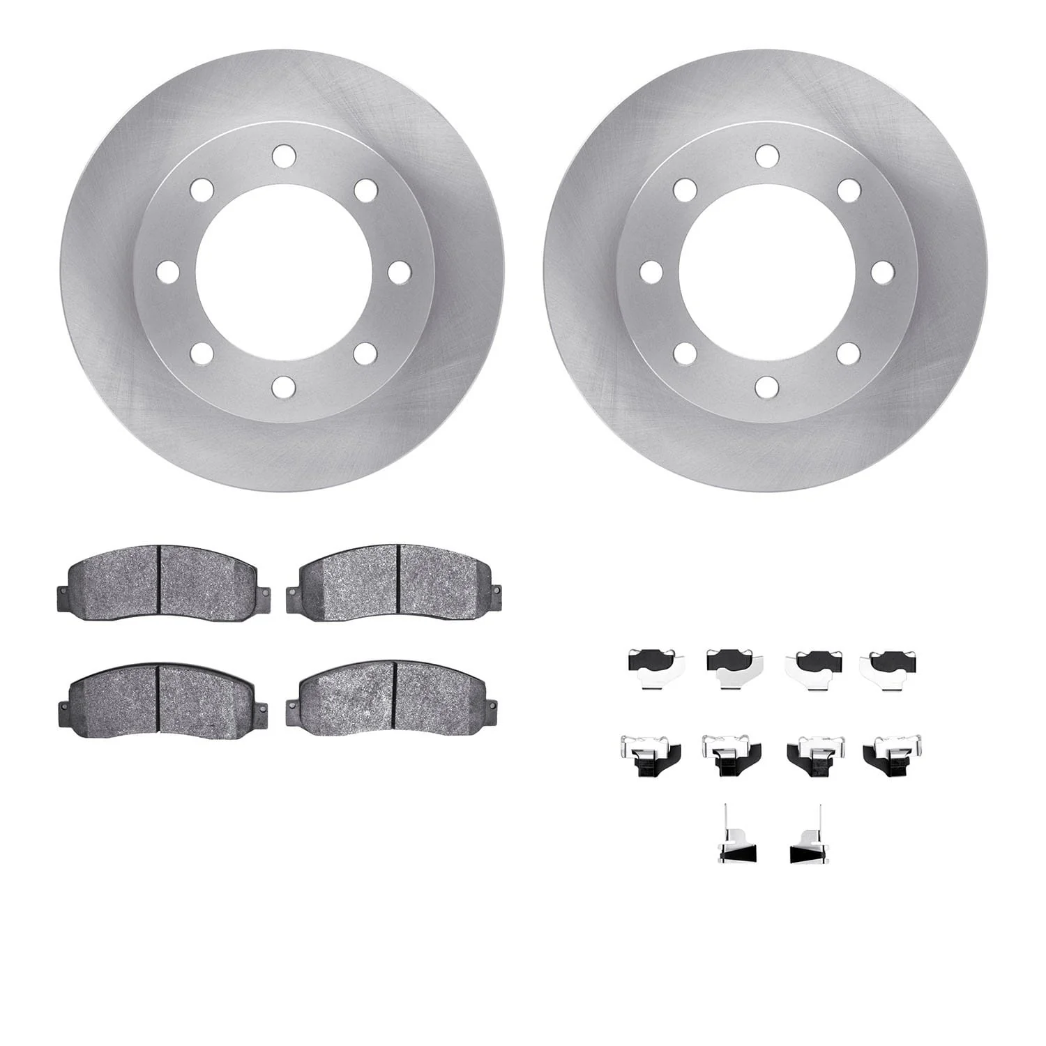 R1 Concepts 05-11 Ford F-350 Super Duty Front Brake Rotor Set w/Off-Road/Tow Brake Pads and Hardware
