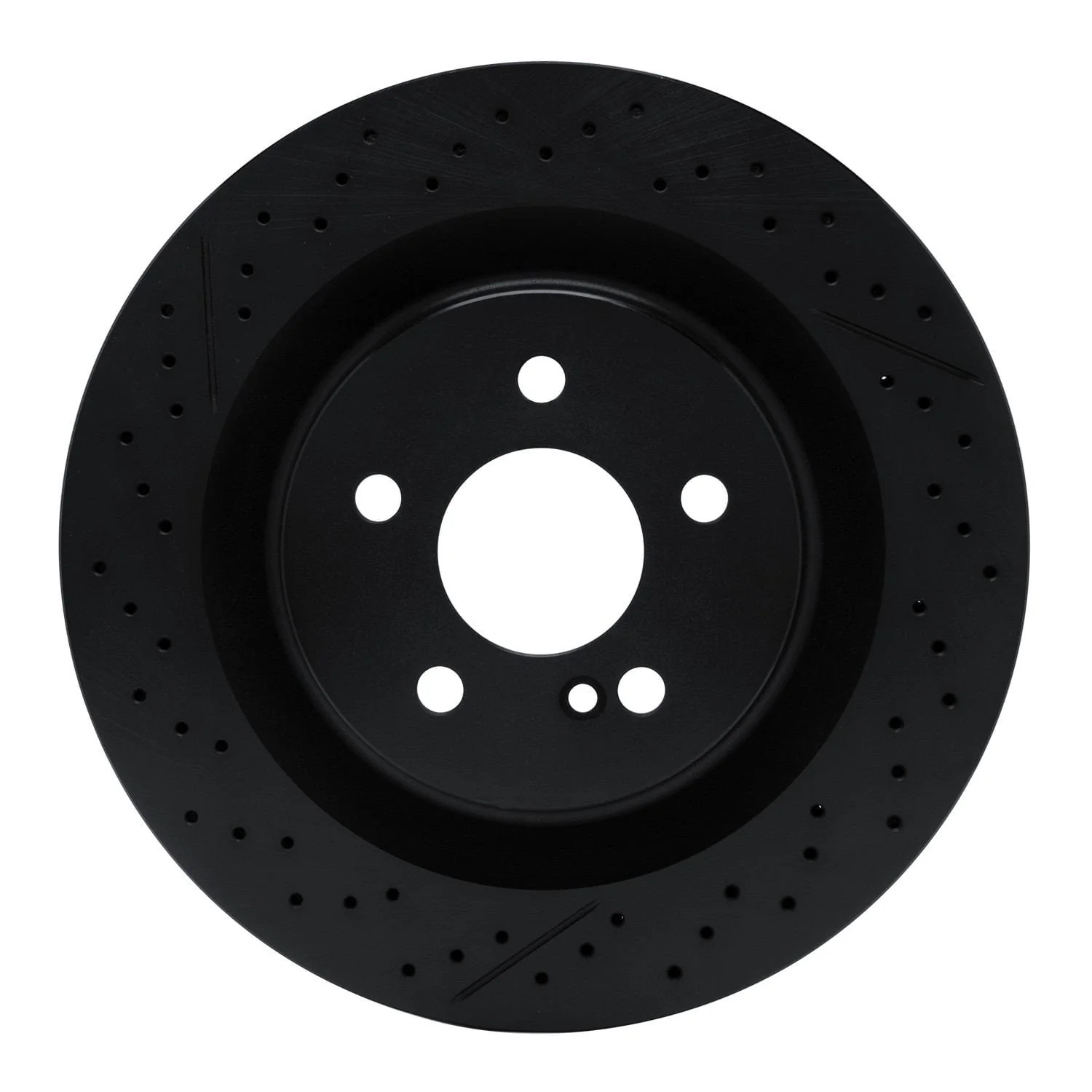 R1 Concepts 05-11 Mercedes-Benz CLK63 AMG Rear Drilled & Slotted Black Brake Rotor