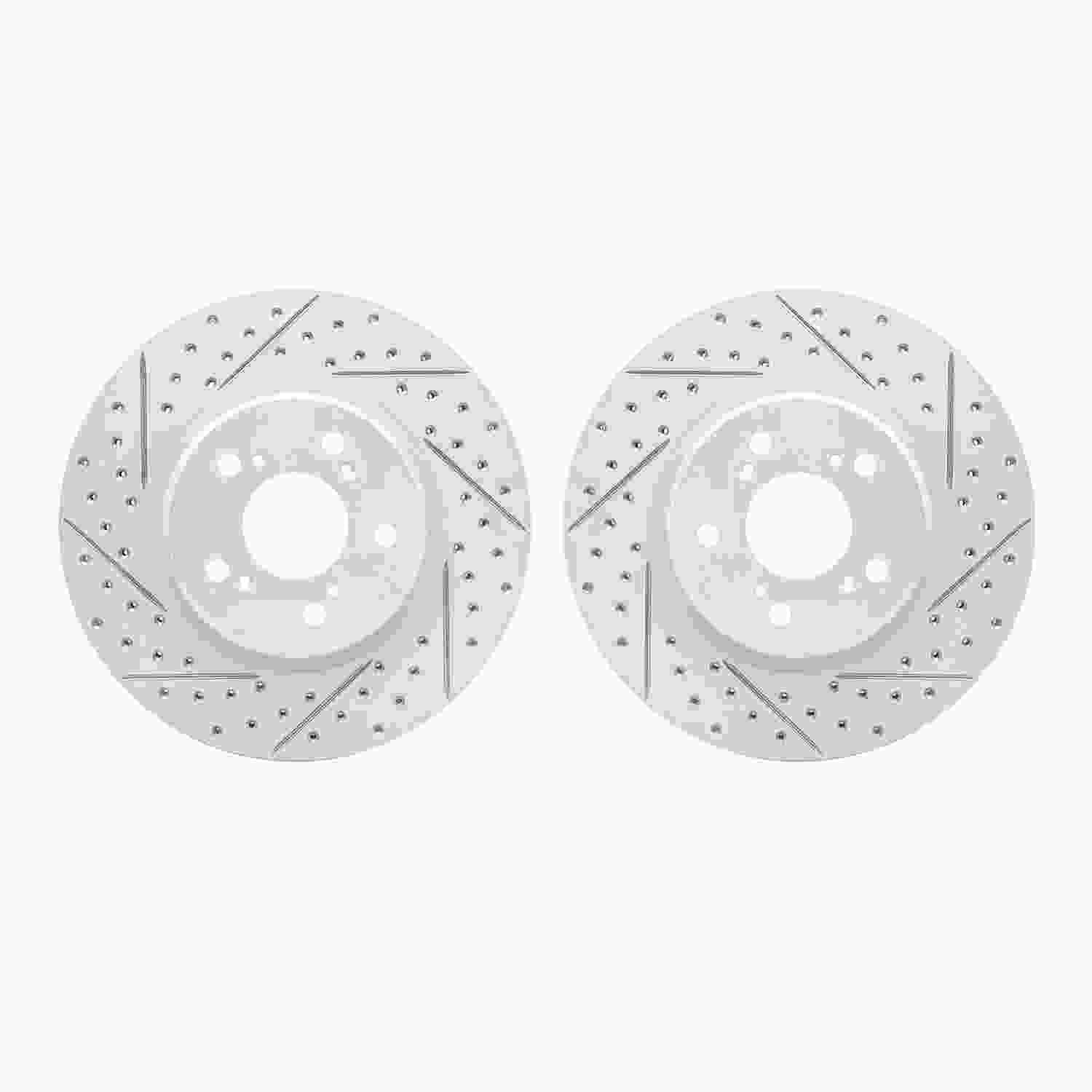R1 Concepts 05-12 Acura RL Front Drilled & Slotted Carbon Coated Brake Rotor Set
