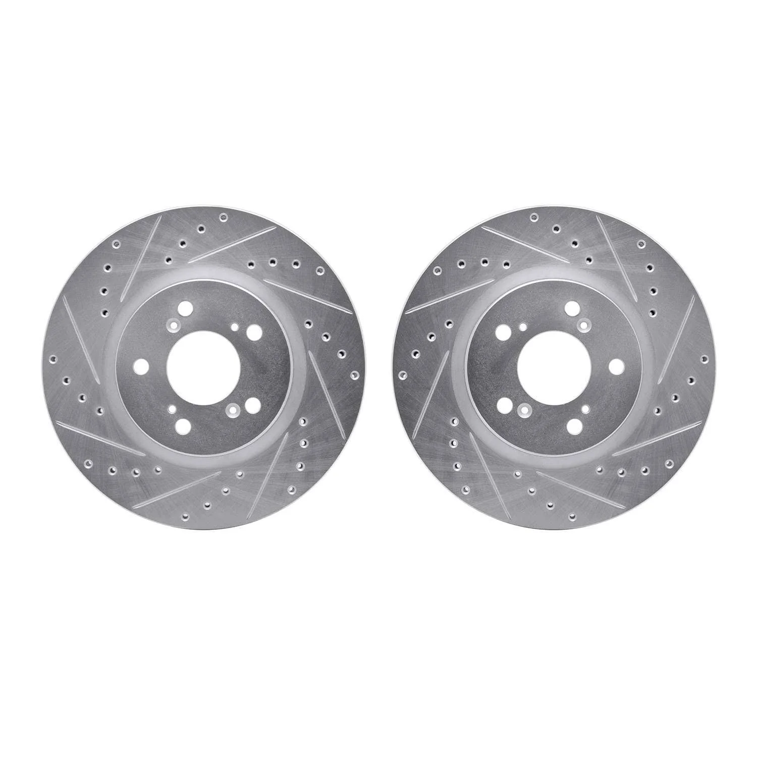 R1 Concepts 05-12 Acura RL Front Drilled & Slotted Silver Brake Rotor Set