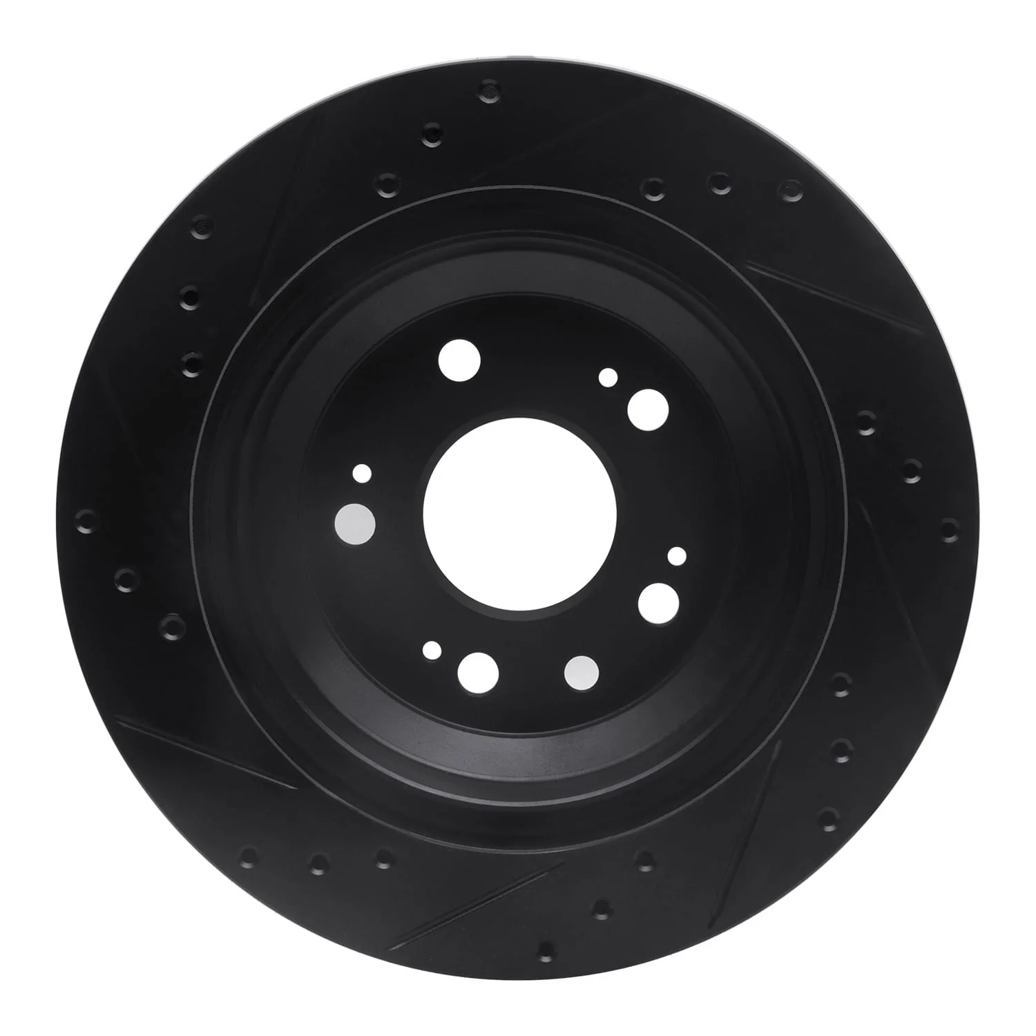 R1 Concepts 05-12 Acura RL Rear Right Drilled & Slotted Black Brake Rotor - Image 2