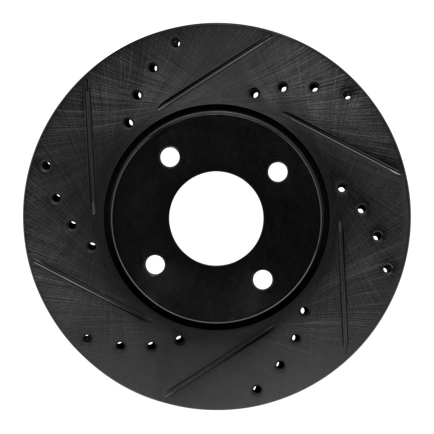 R1 Concepts 05-12 Fiat Stilo (Mexico) Front Left Drilled & Slotted Black Brake Rotor