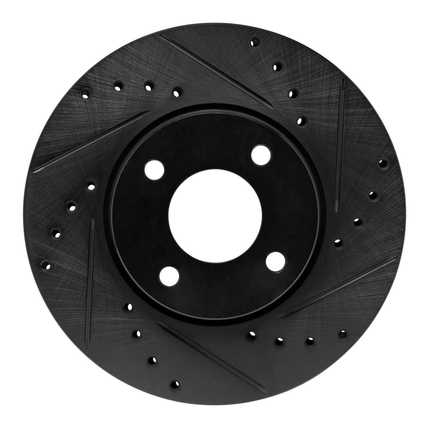 R1 Concepts 05-12 Fiat Stilo (Mexico) Front Right Drilled & Slotted Black Brake Rotor