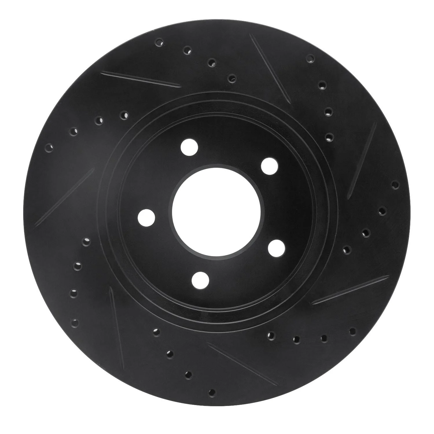 R1 Concepts 05-12 Ford Escape Front Left Drilled & Slotted Black Brake Rotor - Image 2