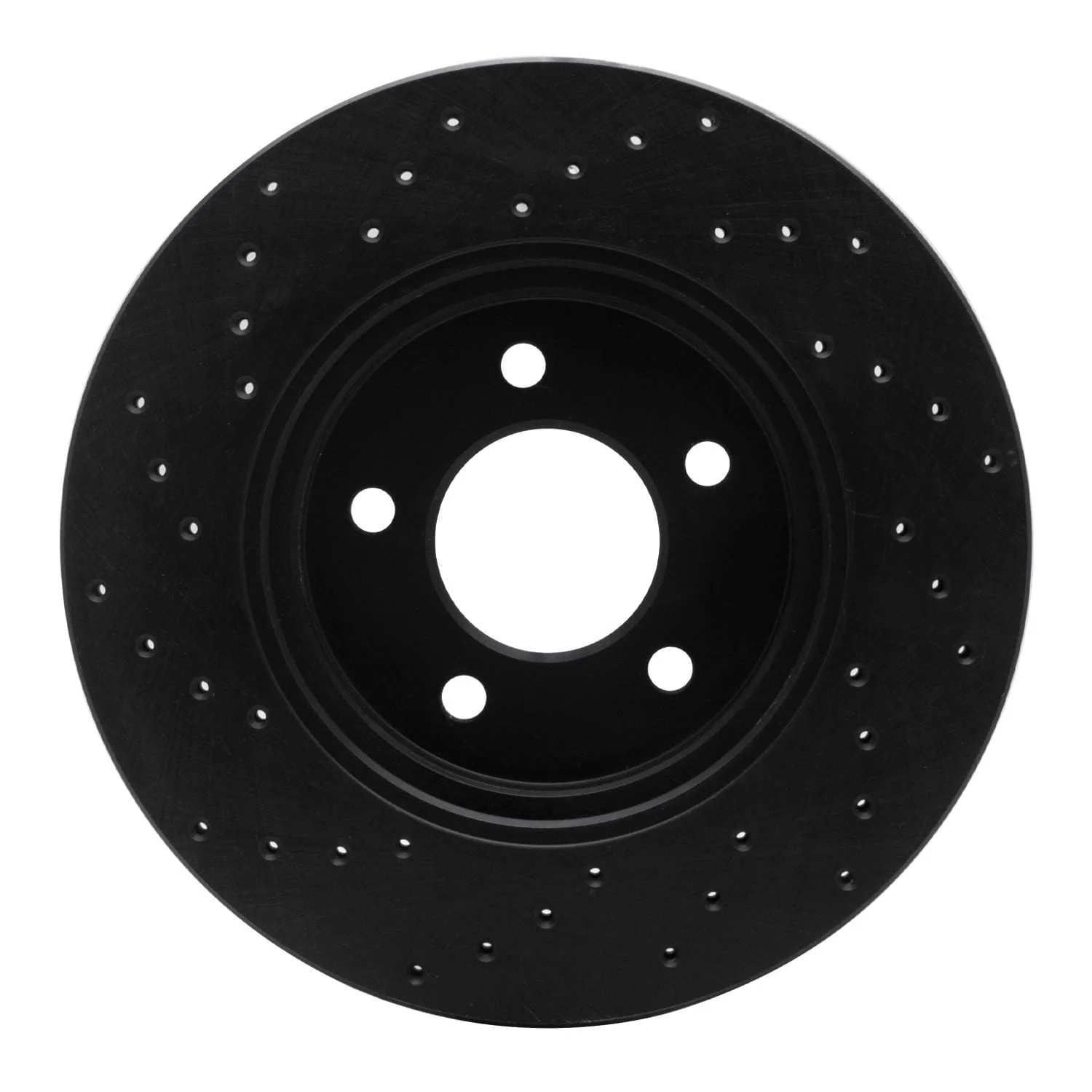 R1 Concepts 05-12 Ford Escape Front Right Drilled Black Brake Rotor - Image 2