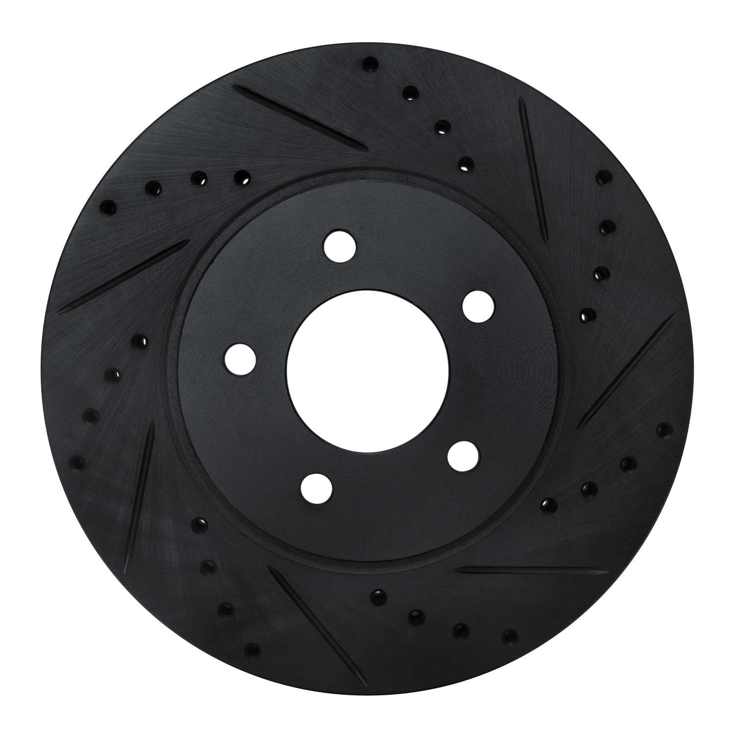 R1 Concepts 05-12 Ford Escape Front Right Drilled & Slotted Black Brake Rotor
