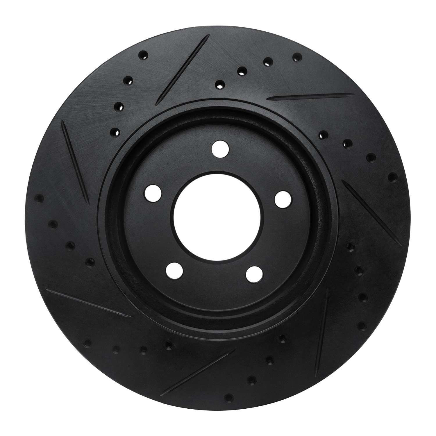 R1 Concepts 05-12 Ford Escape Front Right Drilled & Slotted Black Brake Rotor - Image 2