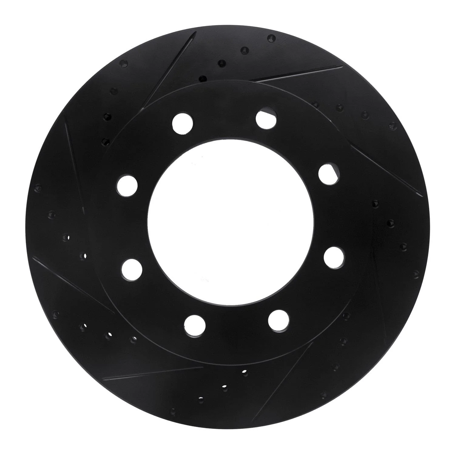 R1 Concepts 05-12 Ford F-250 4WD (Super Duty) Front Left Drilled & Slotted Black Brake Rotor