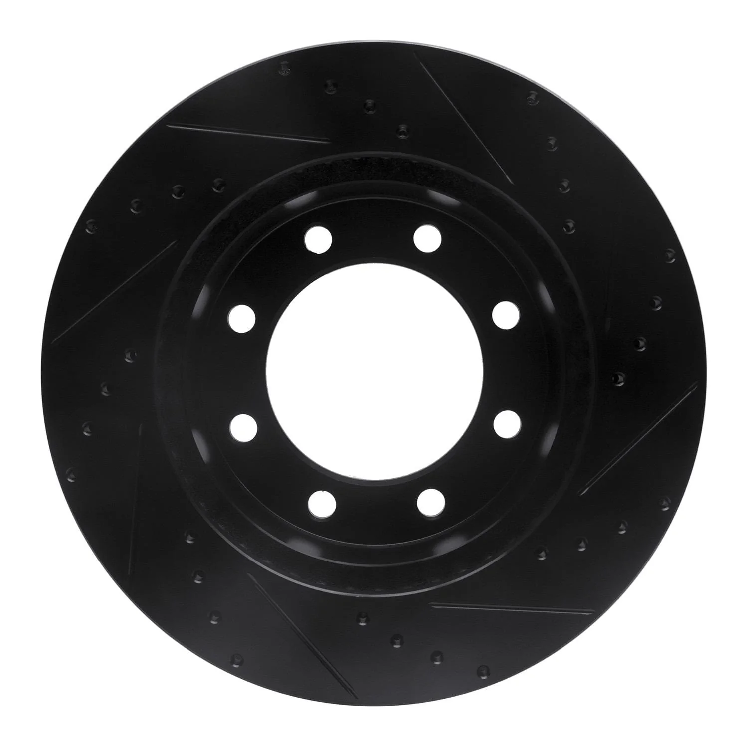 R1 Concepts 05-12 Ford F-250 4WD (Super Duty) Front Left Drilled & Slotted Black Brake Rotor - Image 2