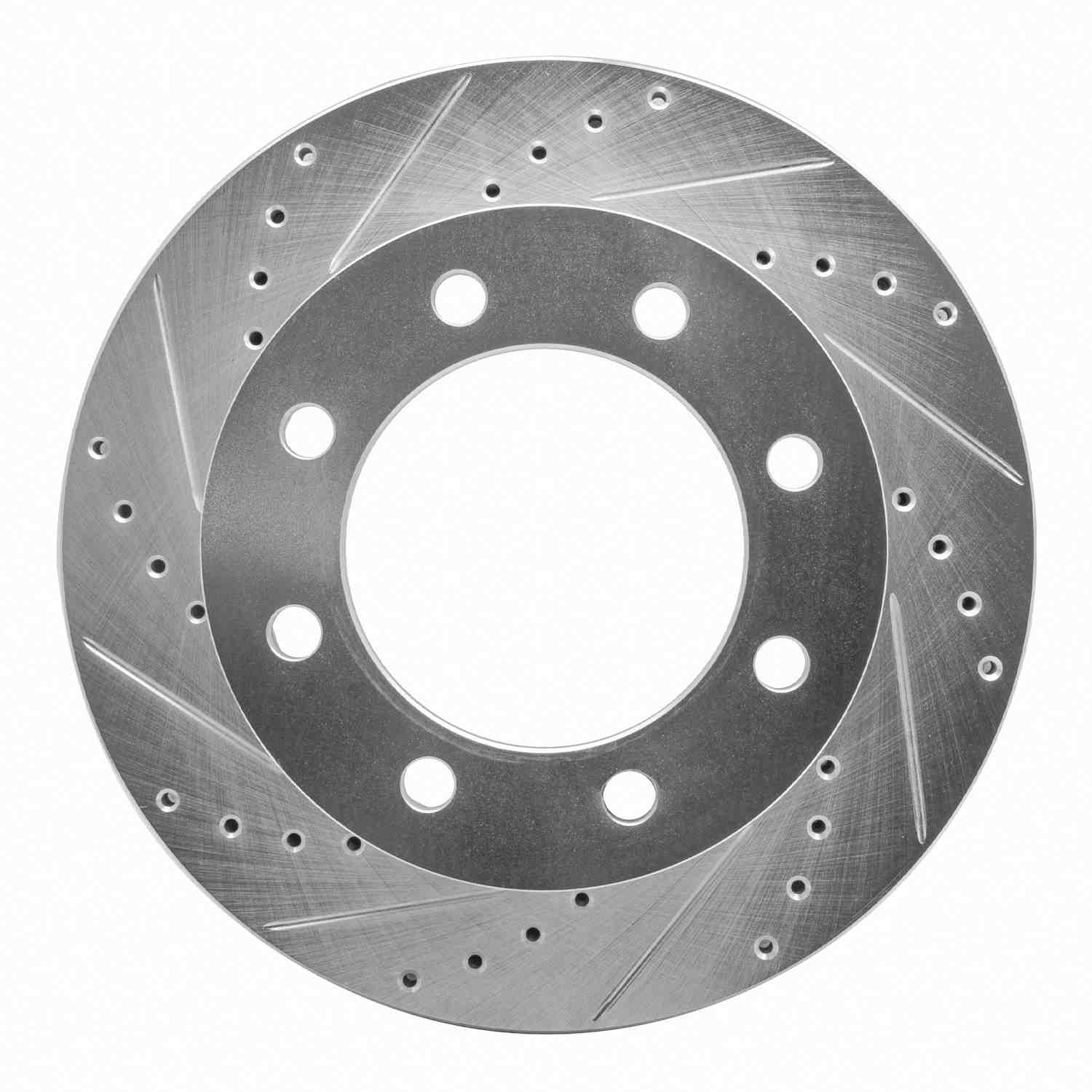 R1 Concepts 05-12 Ford F-250 4WD (Super Duty) Front Left Drilled & Slotted Silver Brake Rotor