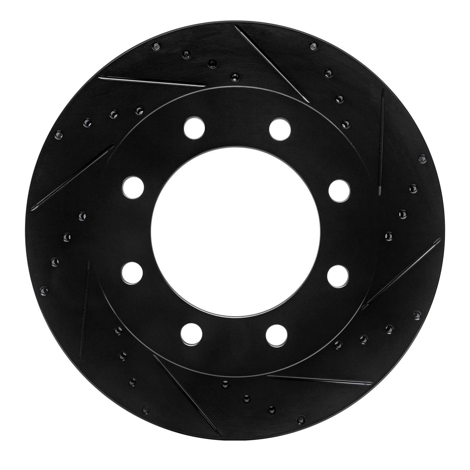 R1 Concepts 05-12 Ford F-250 4WD (Super Duty) Front Right Drilled & Slotted Black Brake Rotor