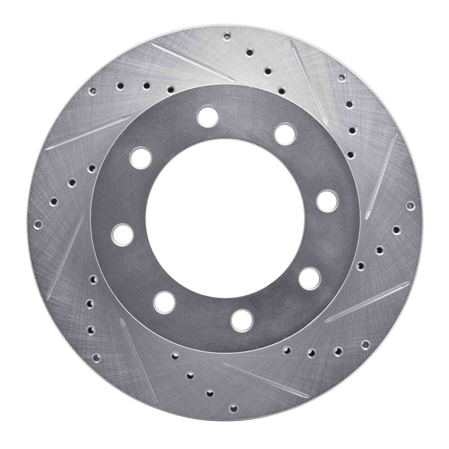 R1 Concepts 05-12 Ford F-250 4WD (Super Duty) Front Right Drilled & Slotted Silver Brake Rotor