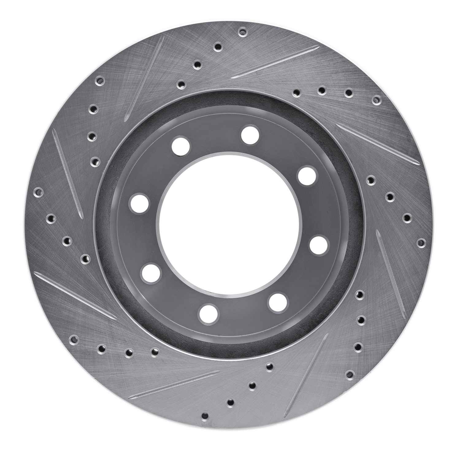 R1 Concepts 05-12 Ford F-250 4WD (Super Duty) Front Right Drilled & Slotted Silver Brake Rotor - Image 2