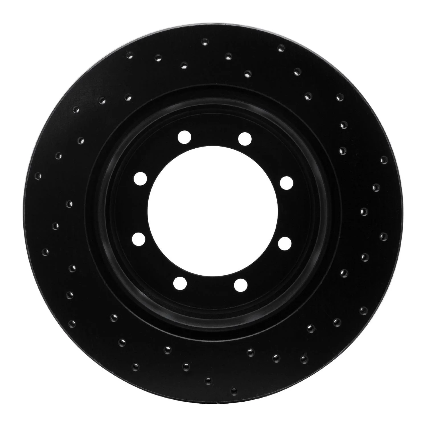 R1 Concepts 05-12 Ford F-350 Super Duty 2WD Rear Left Drilled Black Brake Rotor - Image 2