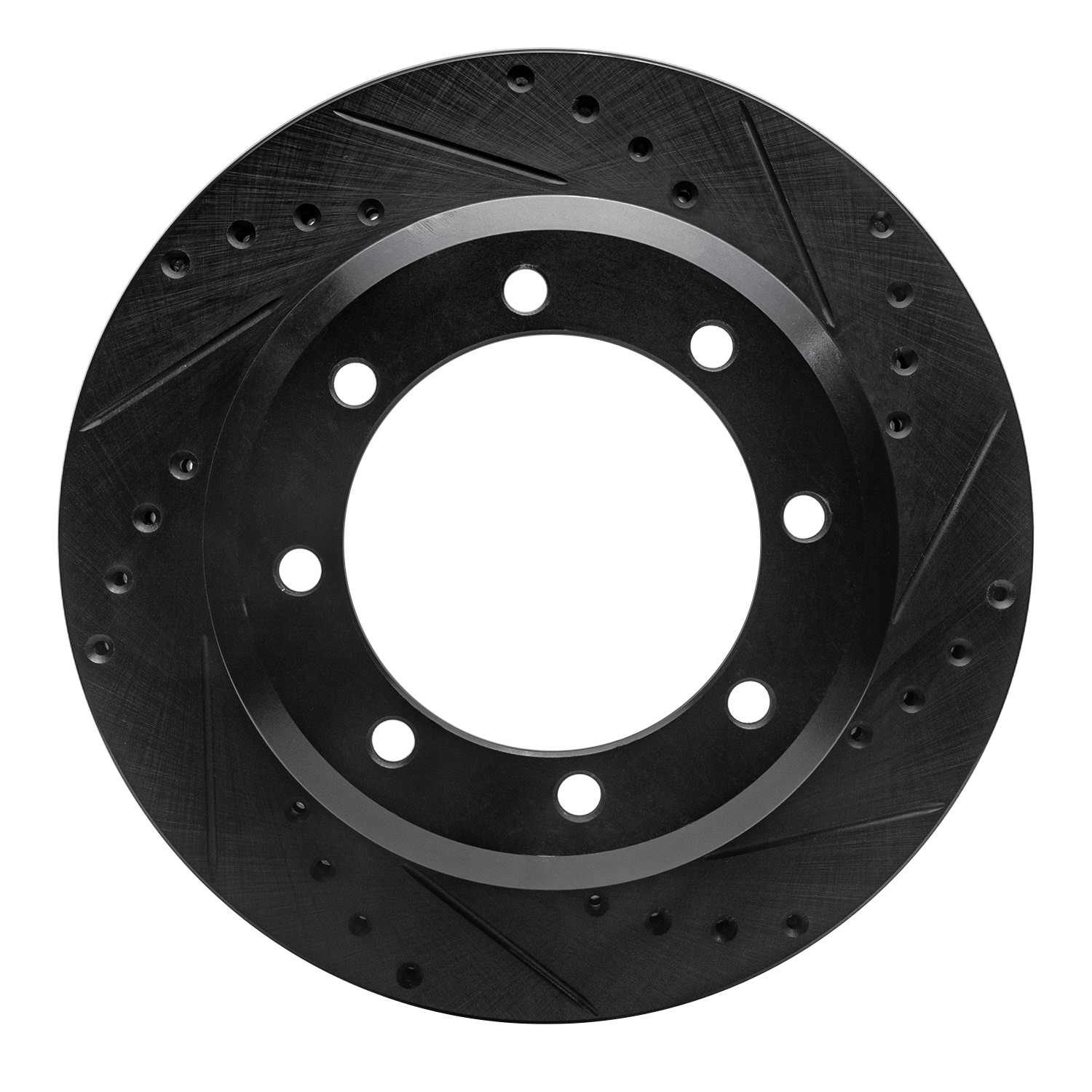 R1 Concepts 05-12 Ford F-350 Super Duty 2WD Rear Right Drilled & Slotted Black Brake Rotor