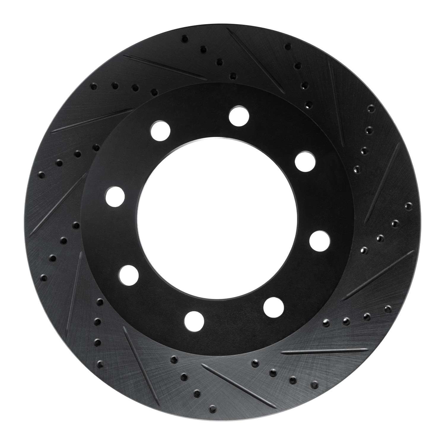 R1 Concepts 05-12 Ford F-450 Super Duty Front Right Drilled & Slotted Black Brake Rotor