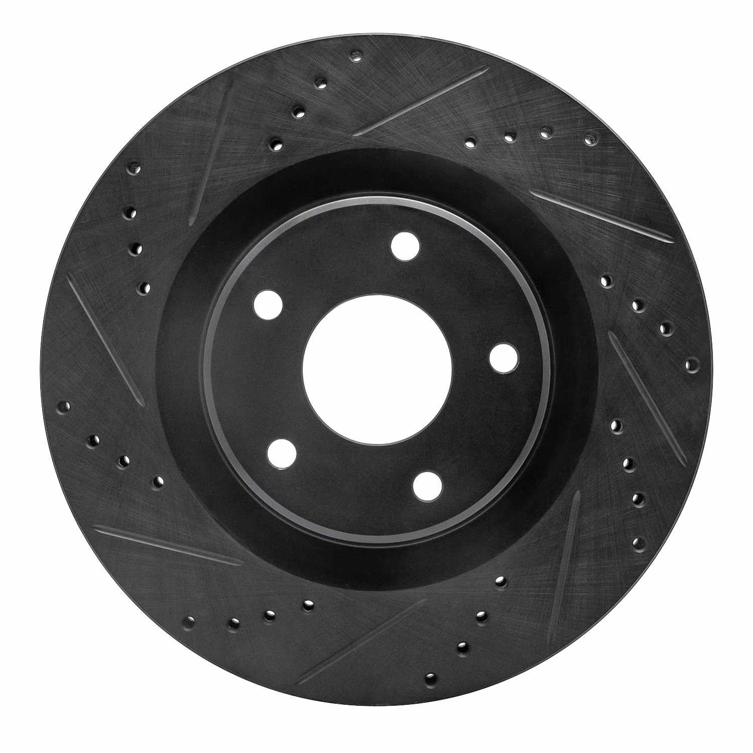 R1 Concepts 05-13 Cadillac XLR Front Left Drilled & Slotted Black Brake Rotor
