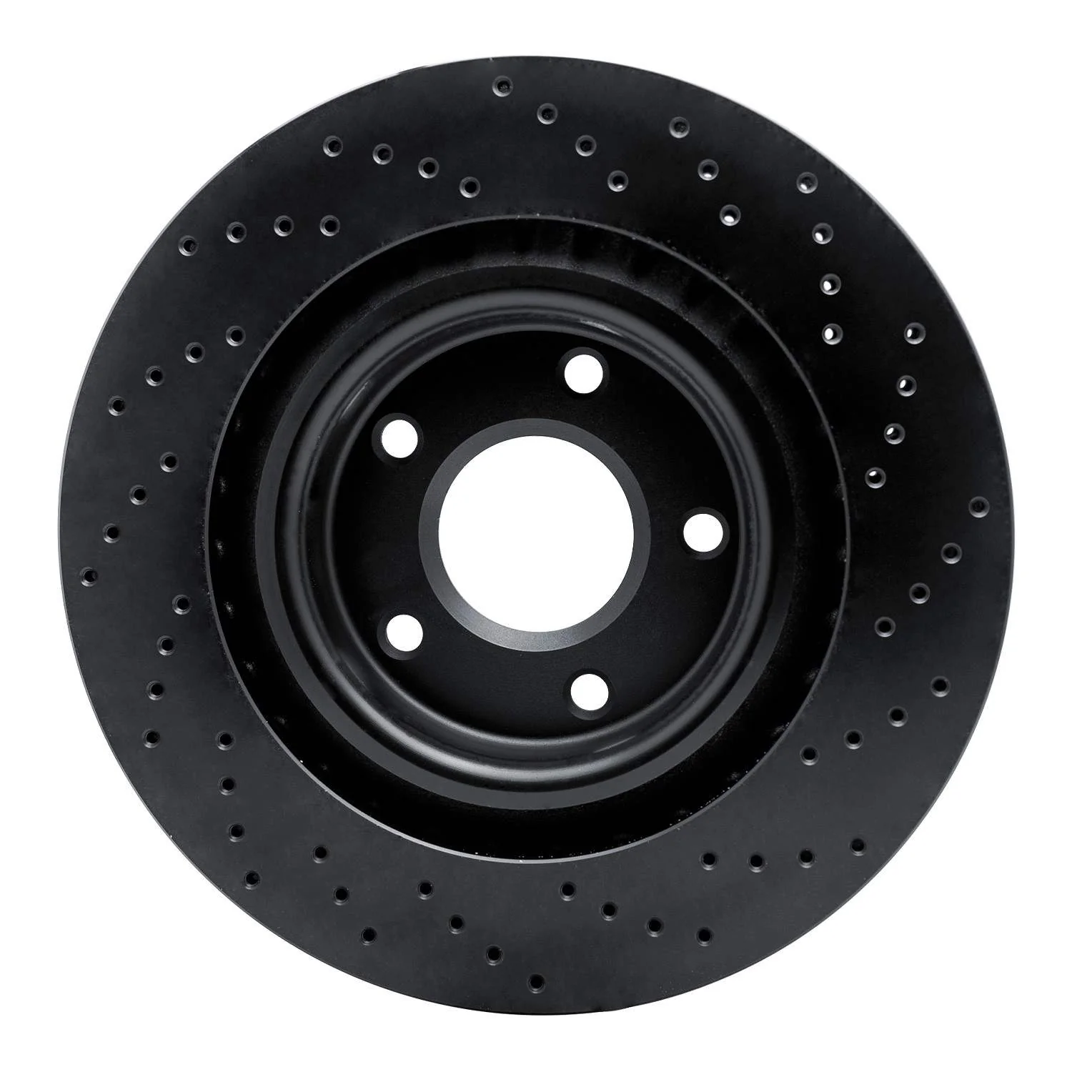R1 Concepts 05-13 Chevrolet Corvette Front Left Drilled Black Brake Rotor - Image 2