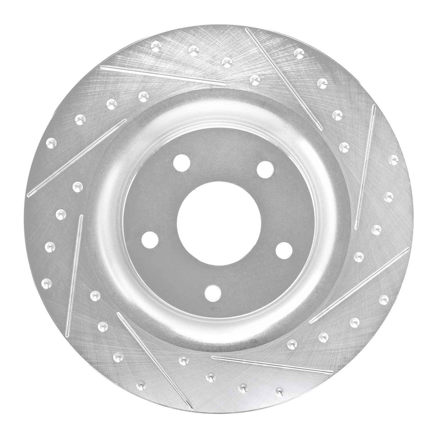 R1 Concepts 05-13 Chevrolet Corvette Front Right Drilled & Slotted Silver Brake Rotor