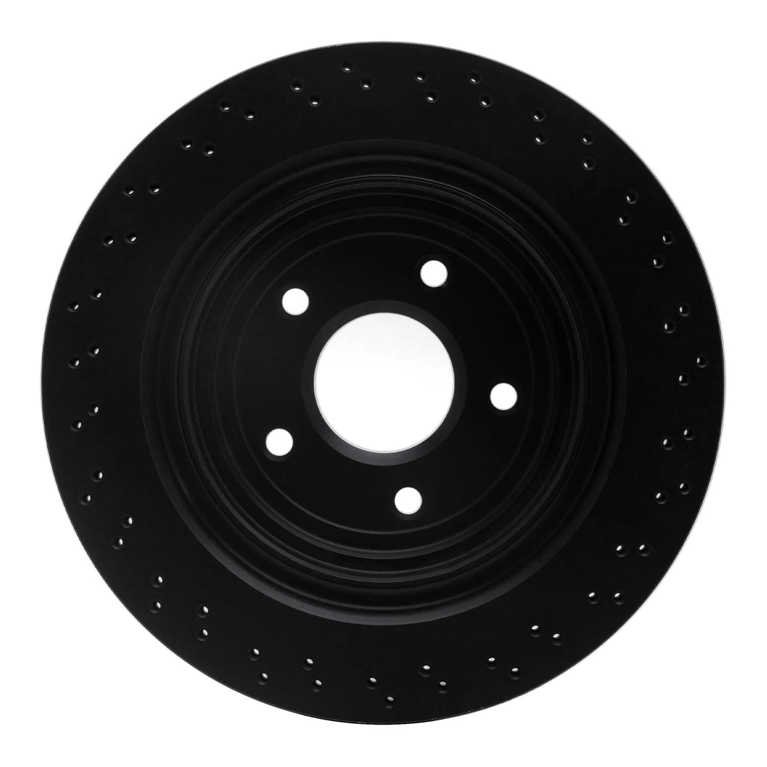 R1 Concepts 05-13 Chevrolet Corvette Rear Drilled Black Brake Rotor - Image 2
