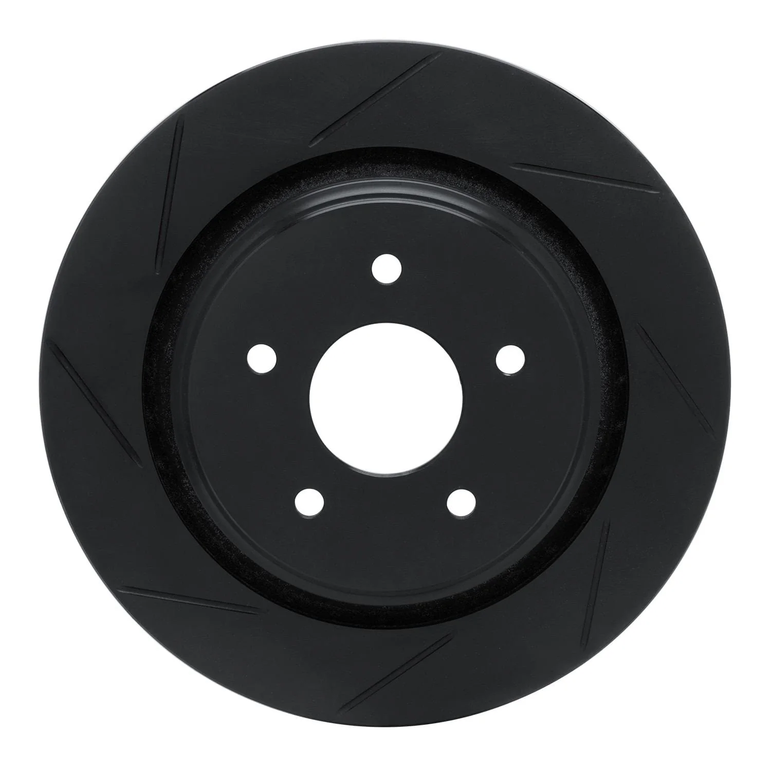 R1 Concepts 05-13 Chevrolet Corvette Rear Left Slotted Black Brake Rotor