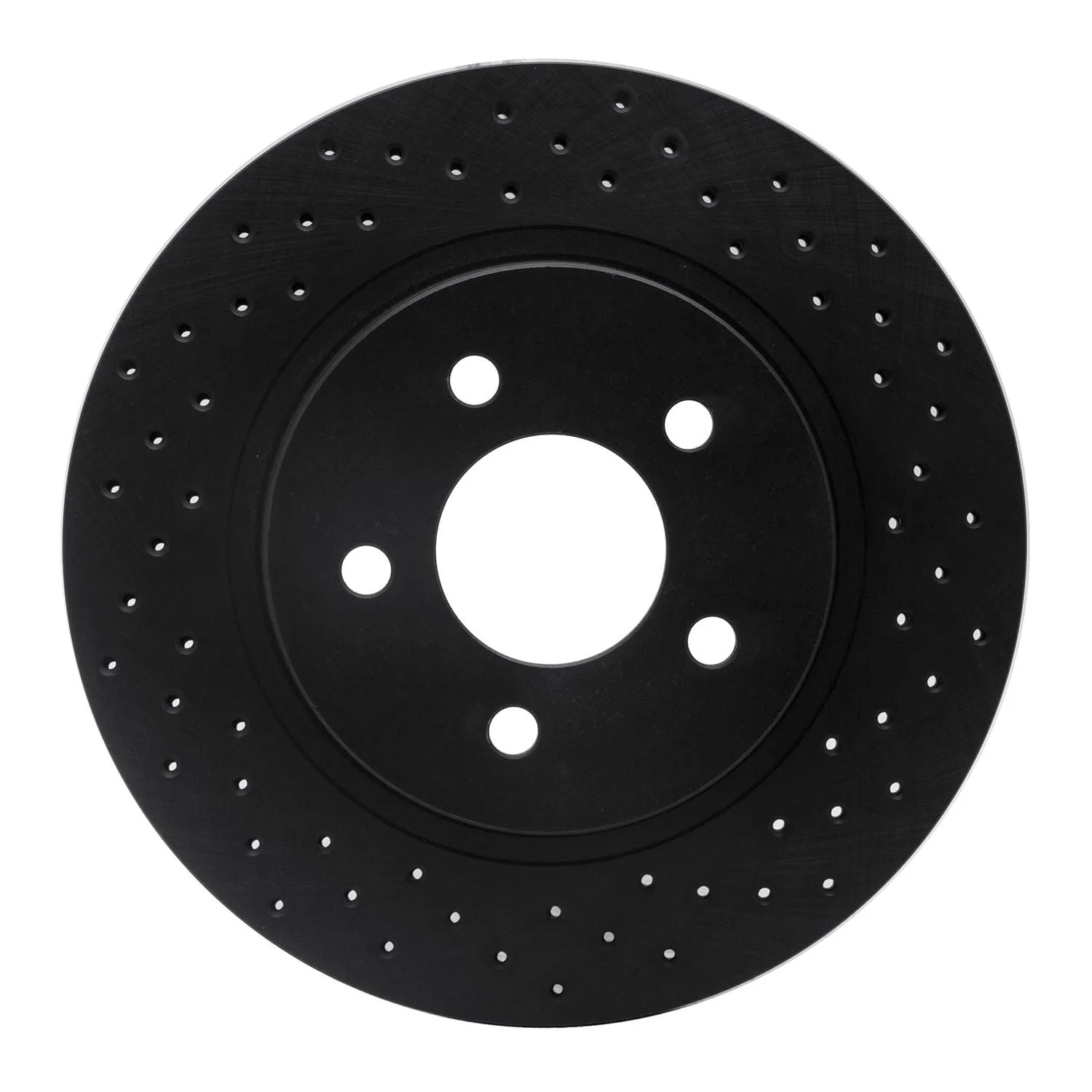 R1 Concepts 05-14 Ford Mustang Rear Right Drilled Black Brake Rotor