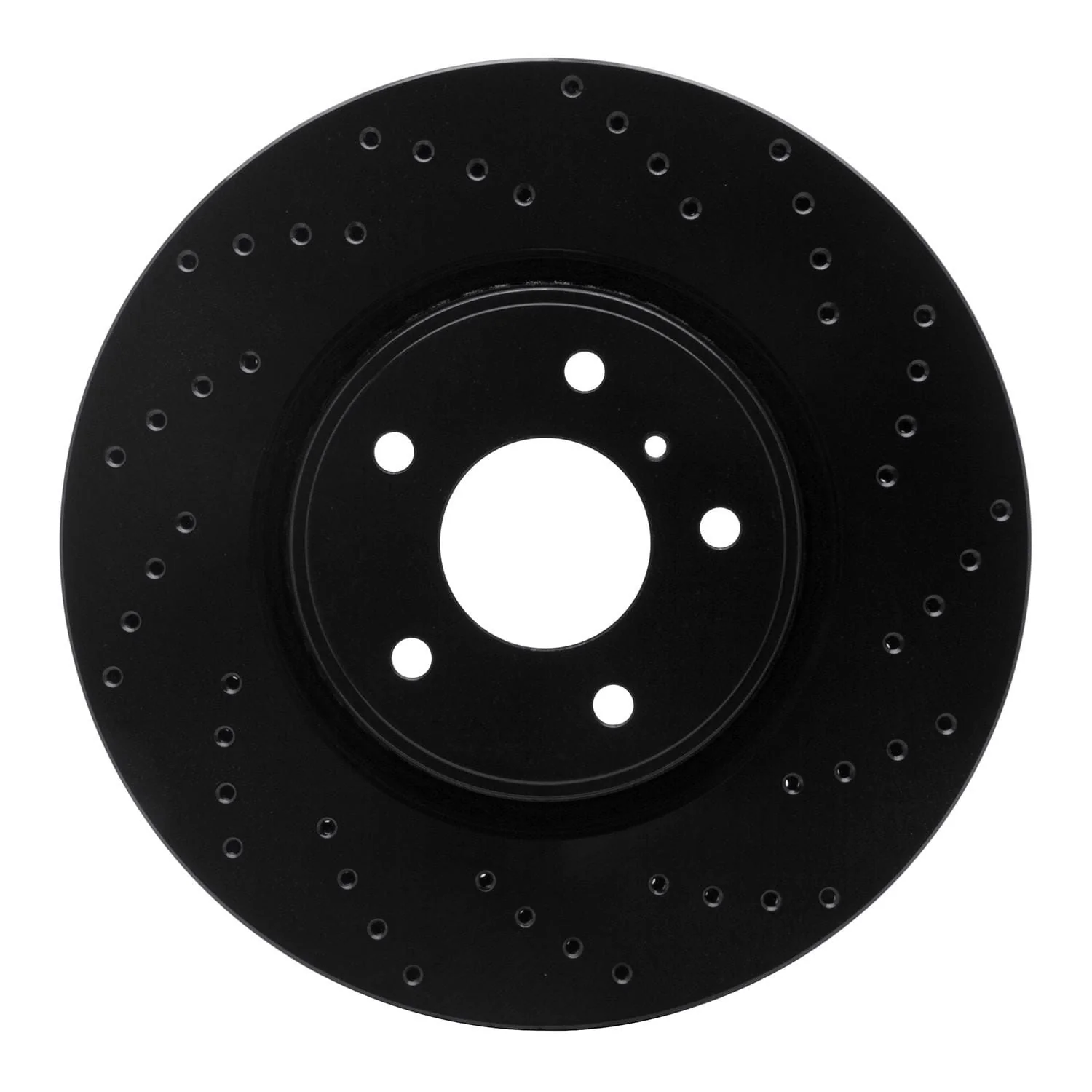 R1 Concepts 05-14 Infiniti FX35 Front Right Drilled Black Brake Rotor