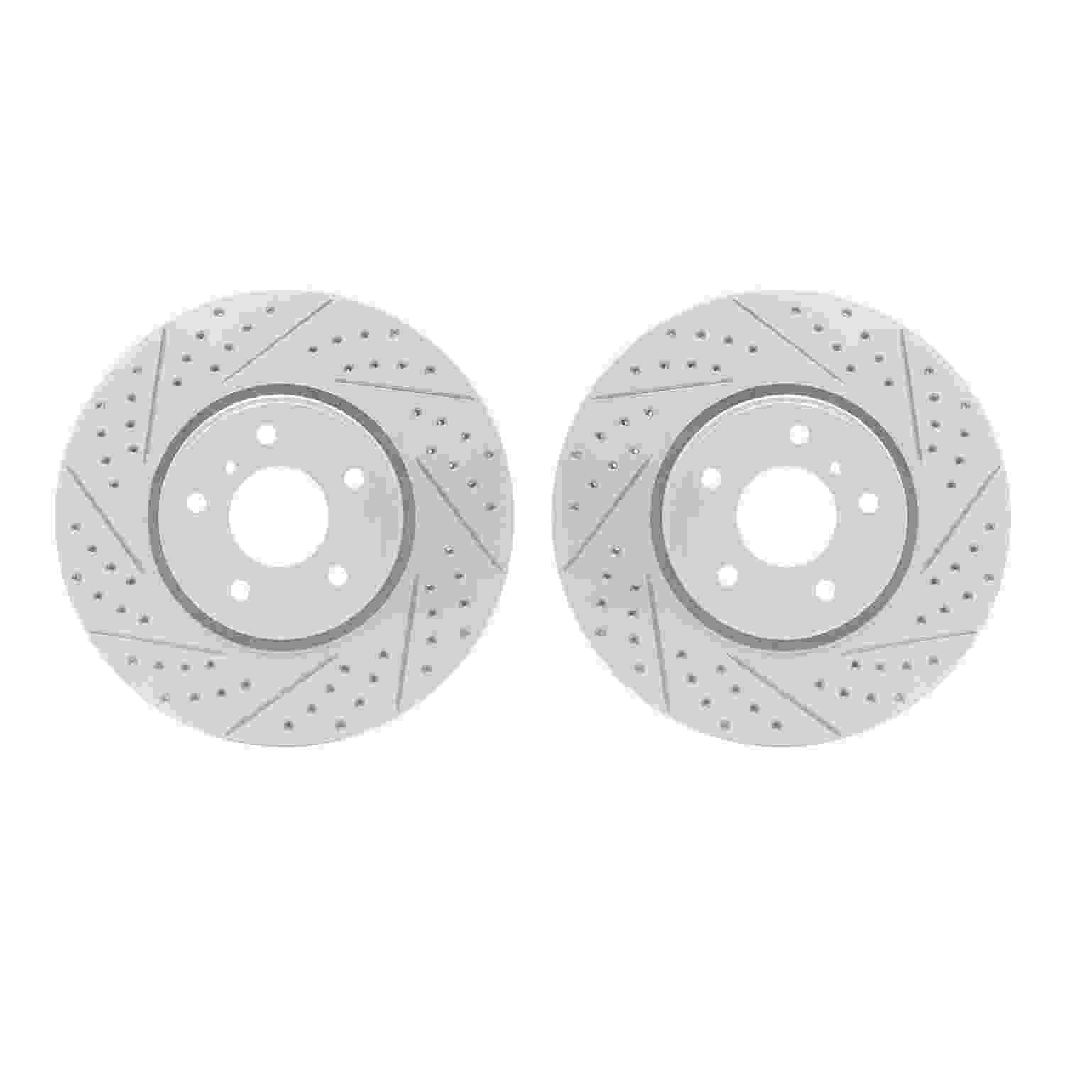 R1 Concepts 05-14 Infiniti QX70 Front Drilled & Slotted Carbon Coated Brake Rotor Set