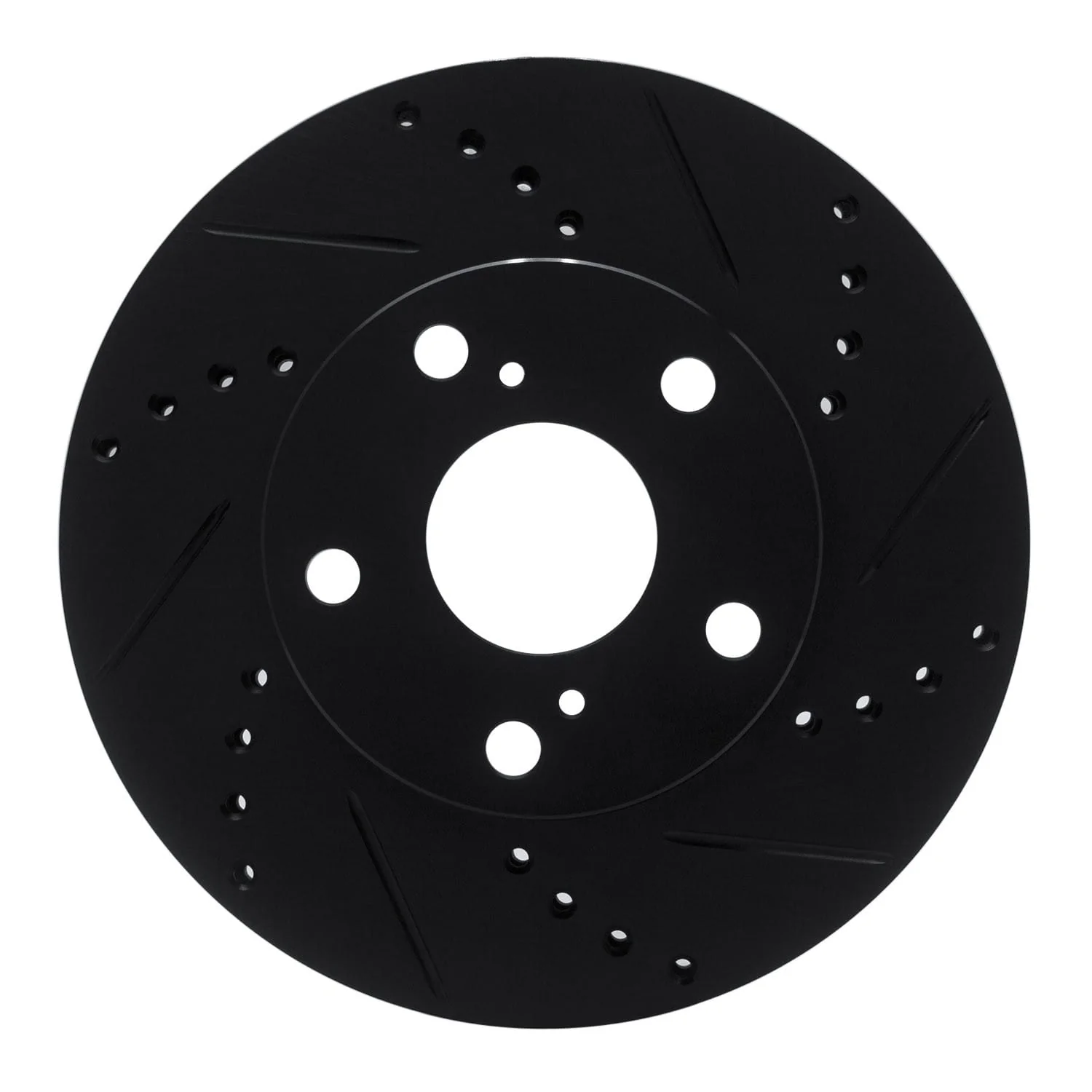R1 Concepts 05-15 Toyota Tacoma Front Right Drilled & Slotted Black Brake Rotor