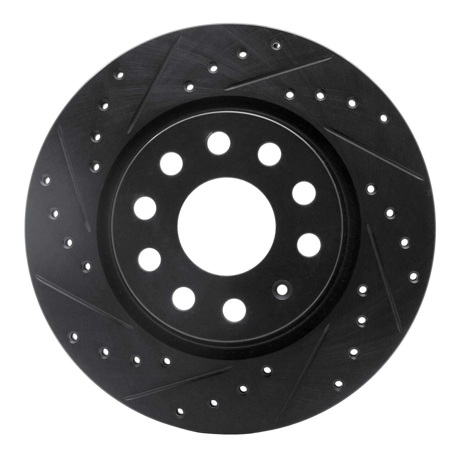 R1 Concepts 05-15 Volkswagen BORA (Mexico) Front Left Drilled & Slotted Black Brake Rotor