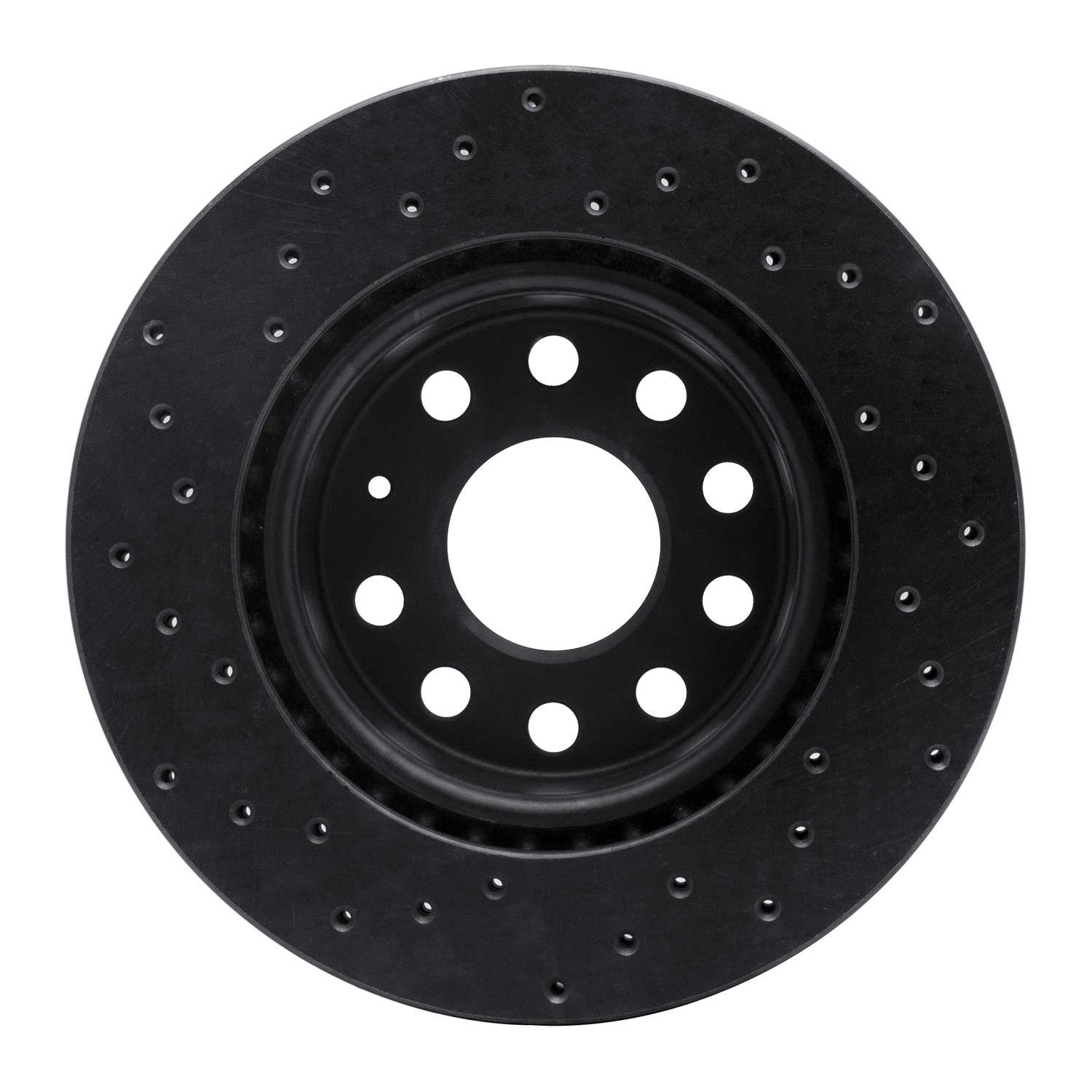 R1 Concepts 05-15 Volkswagen Jetta Sedan Front Right Drilled Black Brake Rotor - Image 2