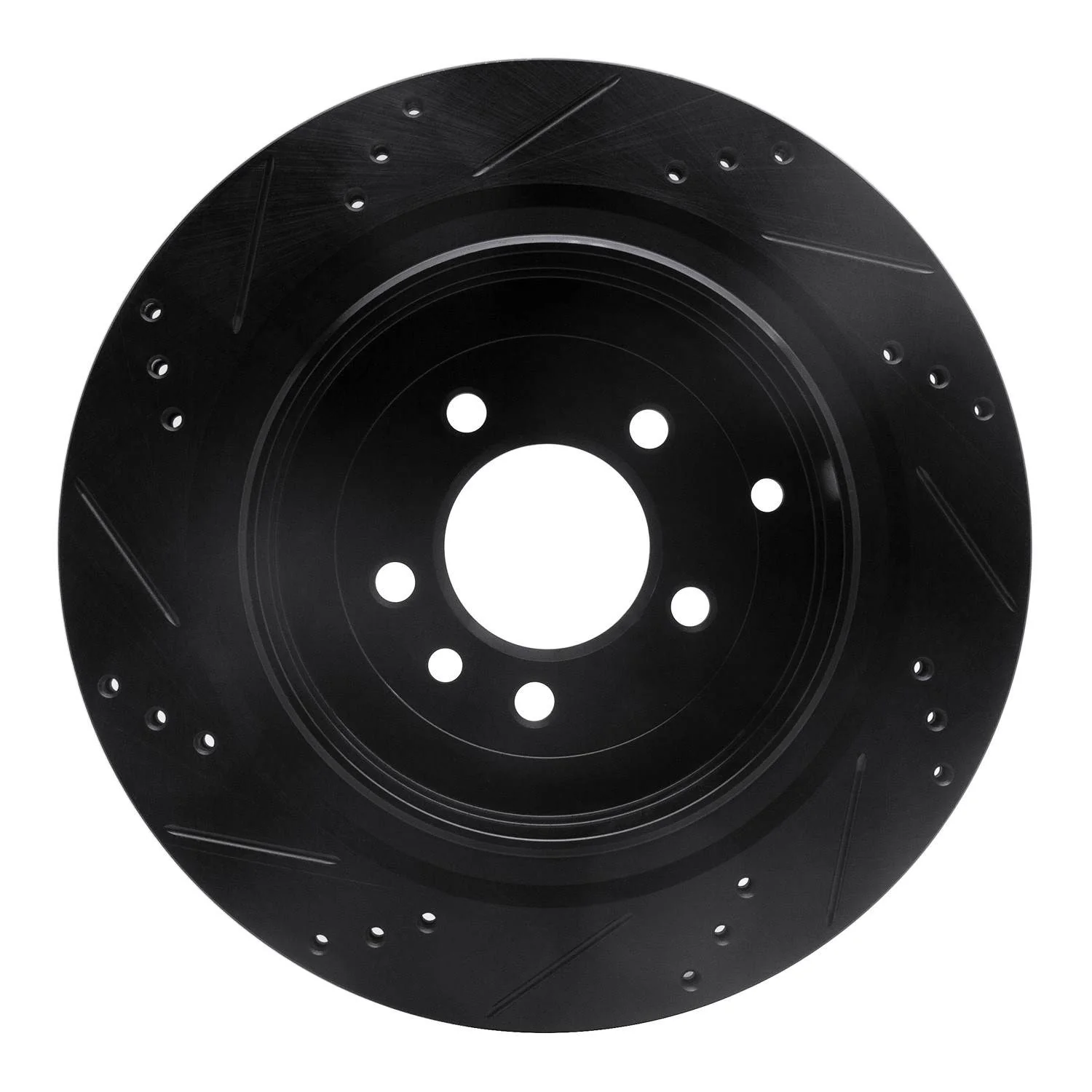 R1 Concepts 05-16 Land Rover Discovery (Latin America) Rear Right Drilled & Slotted Black Brake Rotor - Image 2