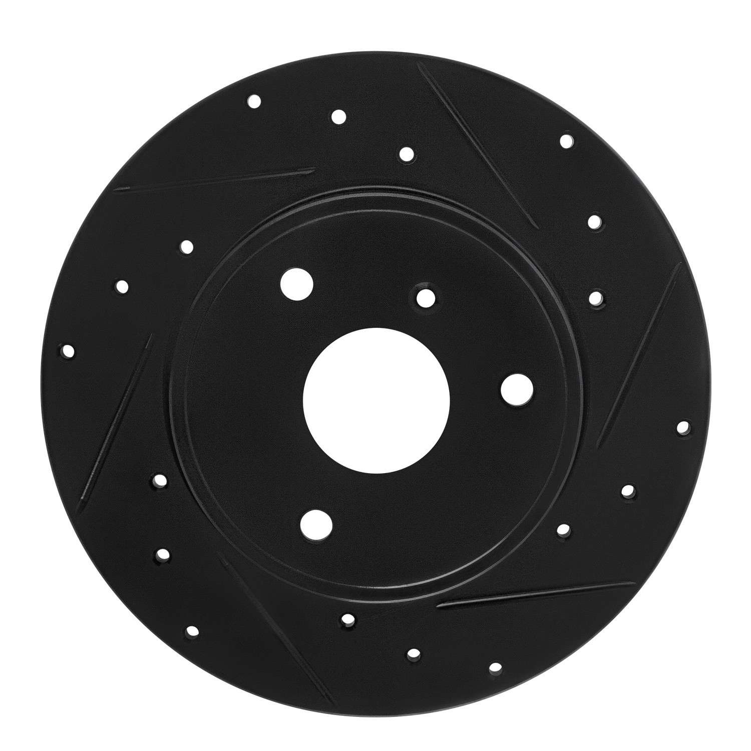 R1 Concepts 05-16 Smart Fortwo Front Right Drilled & Slotted Black Brake Rotor