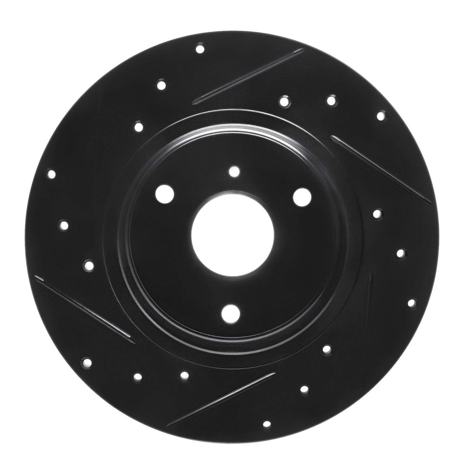 R1 Concepts 05-16 Smart Fortwo Front Right Drilled & Slotted Black Brake Rotor - Image 2