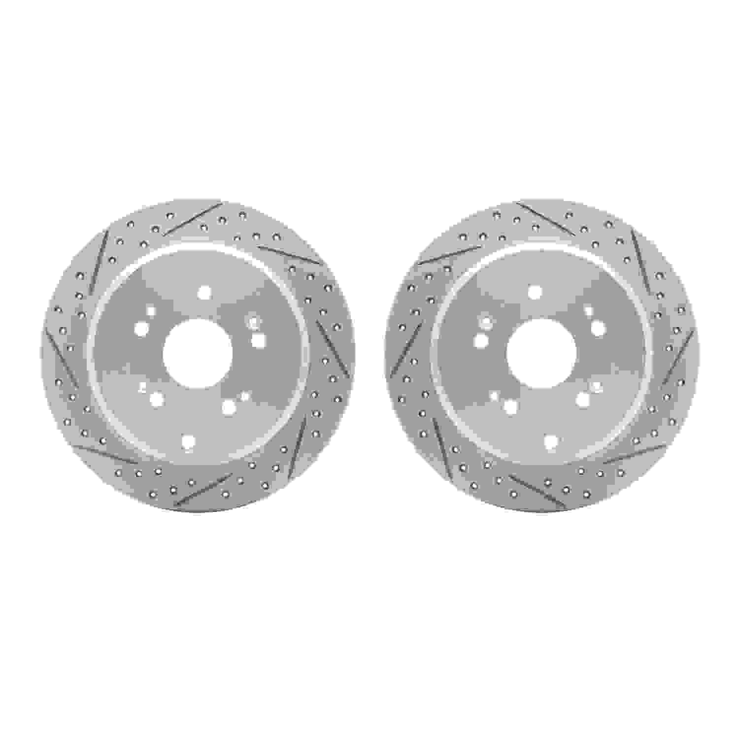 R1 Concepts 05-18 Acura RDX Rear Drilled & Slotted Carbon Coated Brake Rotor Set