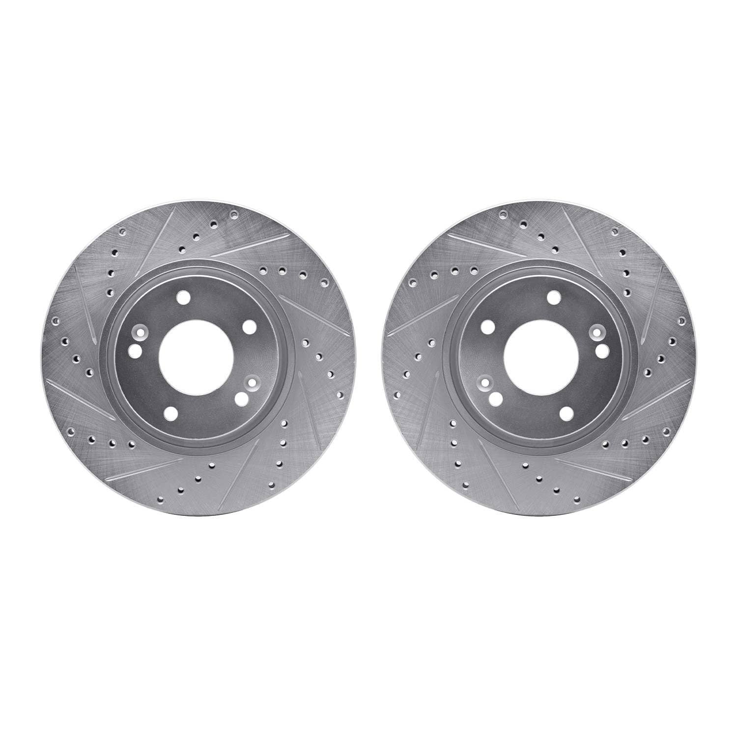 R1 Concepts 05-19 Hyundai Tucson Front Drilled & Slotted Silver Brake Rotor Set