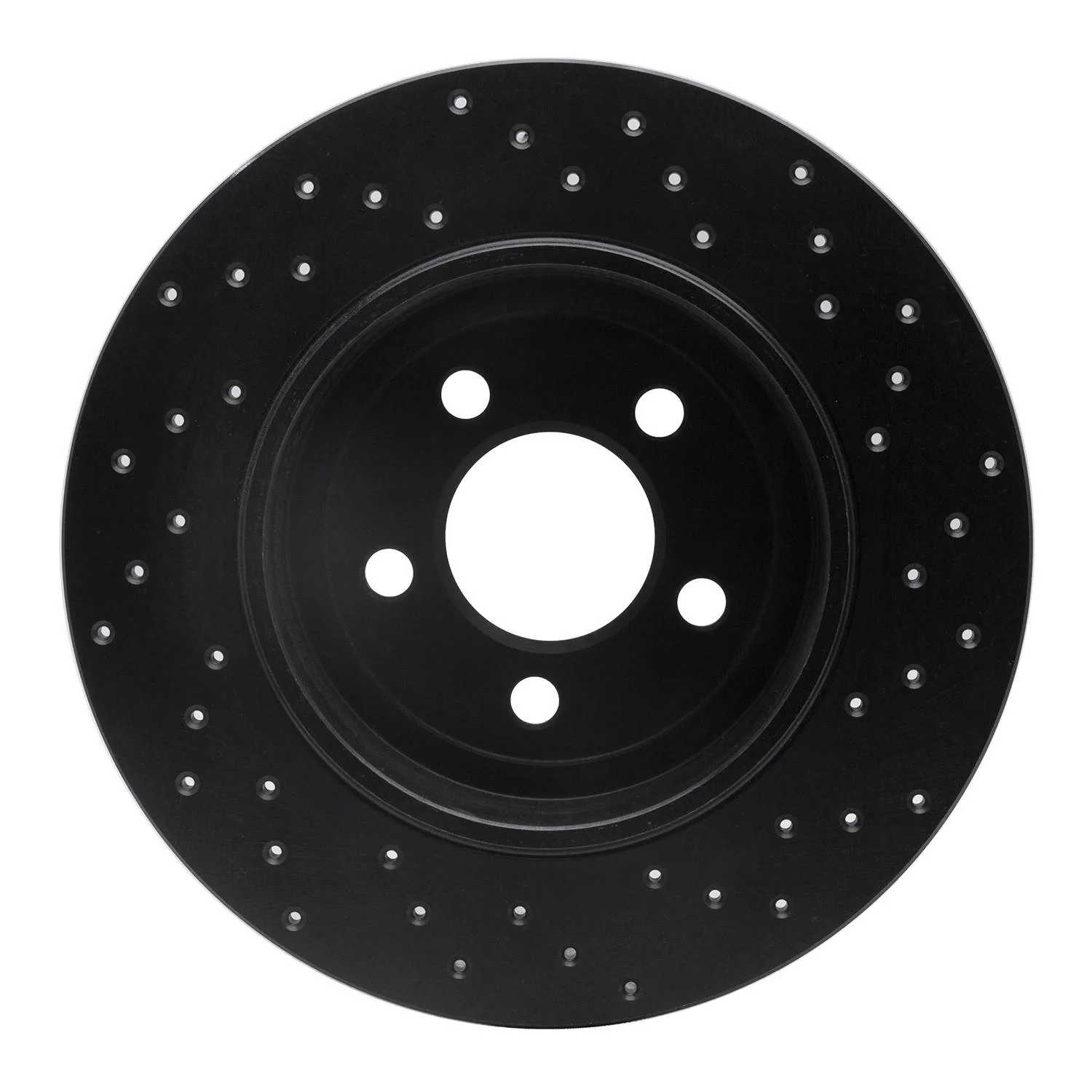 R1 Concepts 05-21 Chrysler 300 Rear Left Drilled Black Brake Rotor - Image 2