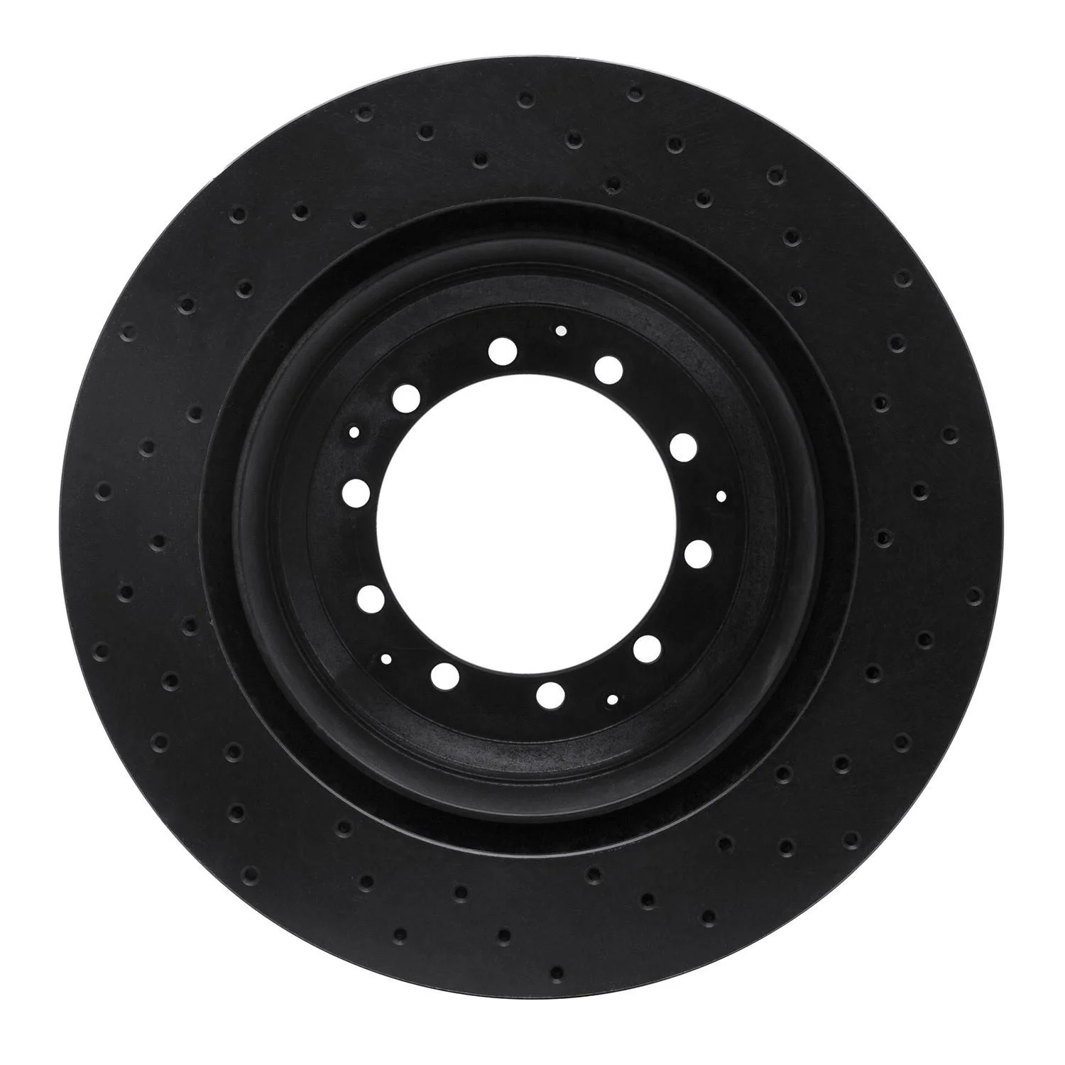 R1 Concepts 05-21 Dodge AE Front & Rear Left/ Rear Left Drilled Black Brake Rotor - Image 2
