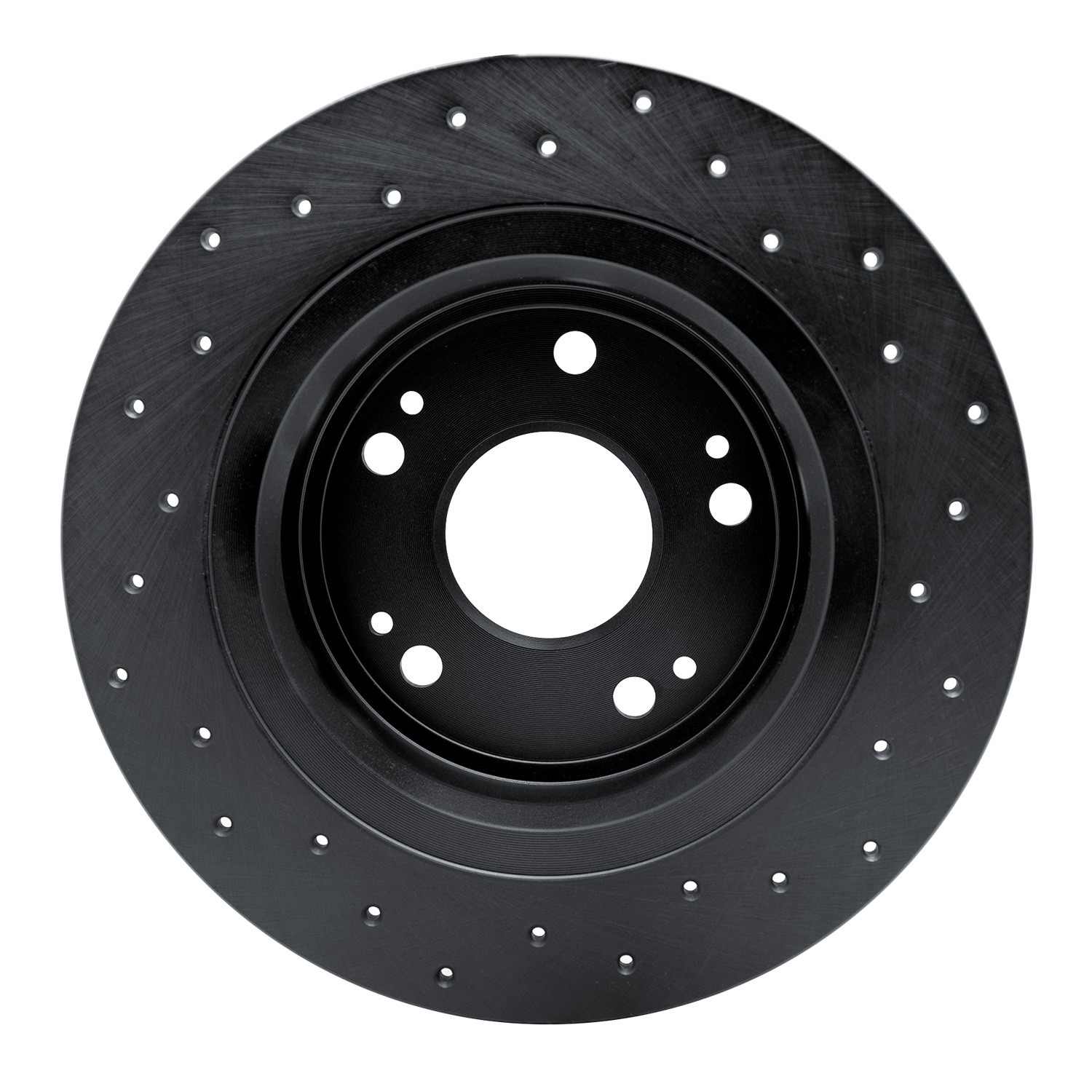 R1 Concepts 05-21 Honda Accord Coupe Rear Left Drilled Black Brake Rotor - Image 2